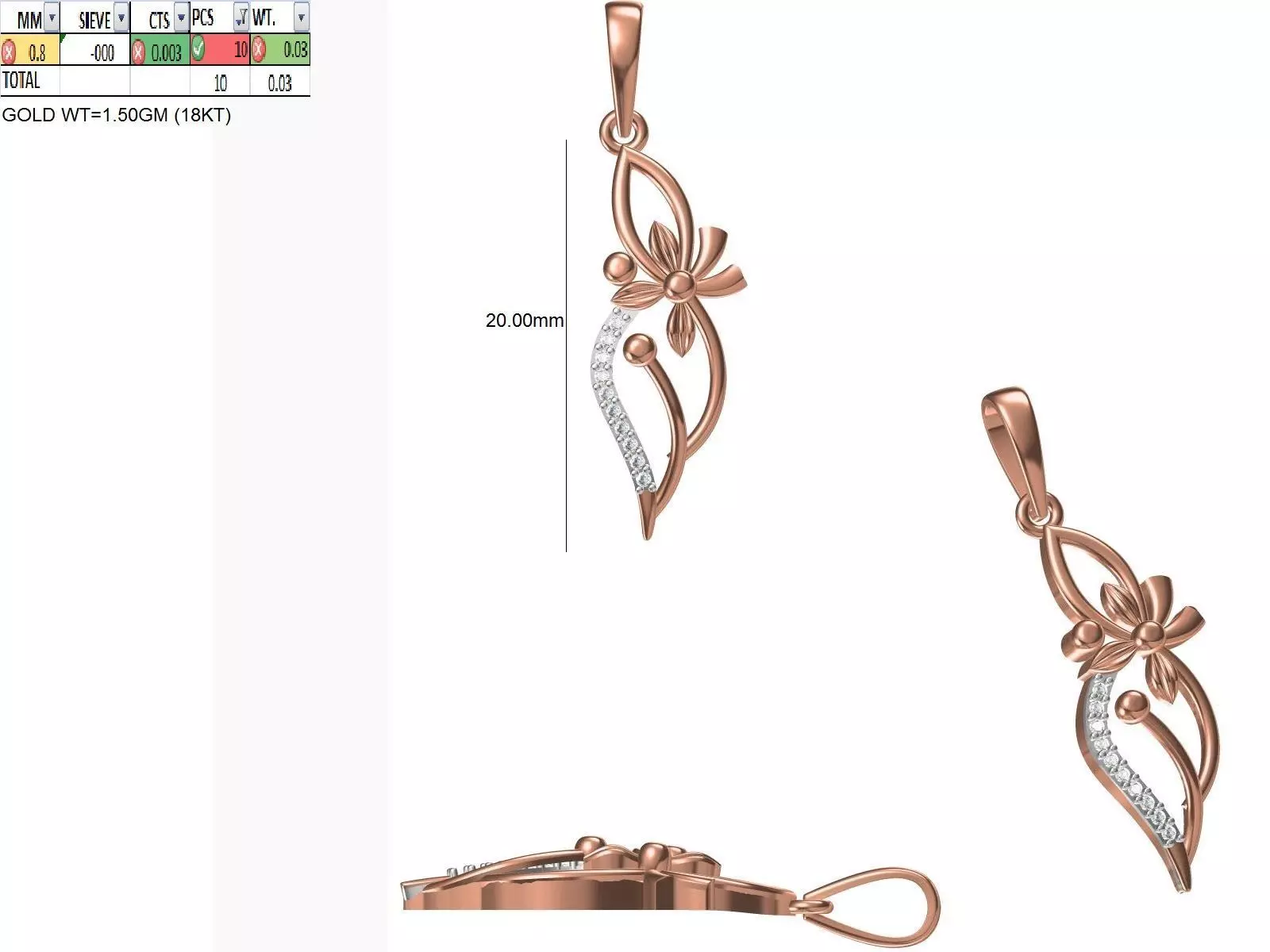 Light Weight Pendant STL OBJ FBX JCD Details 3D print model