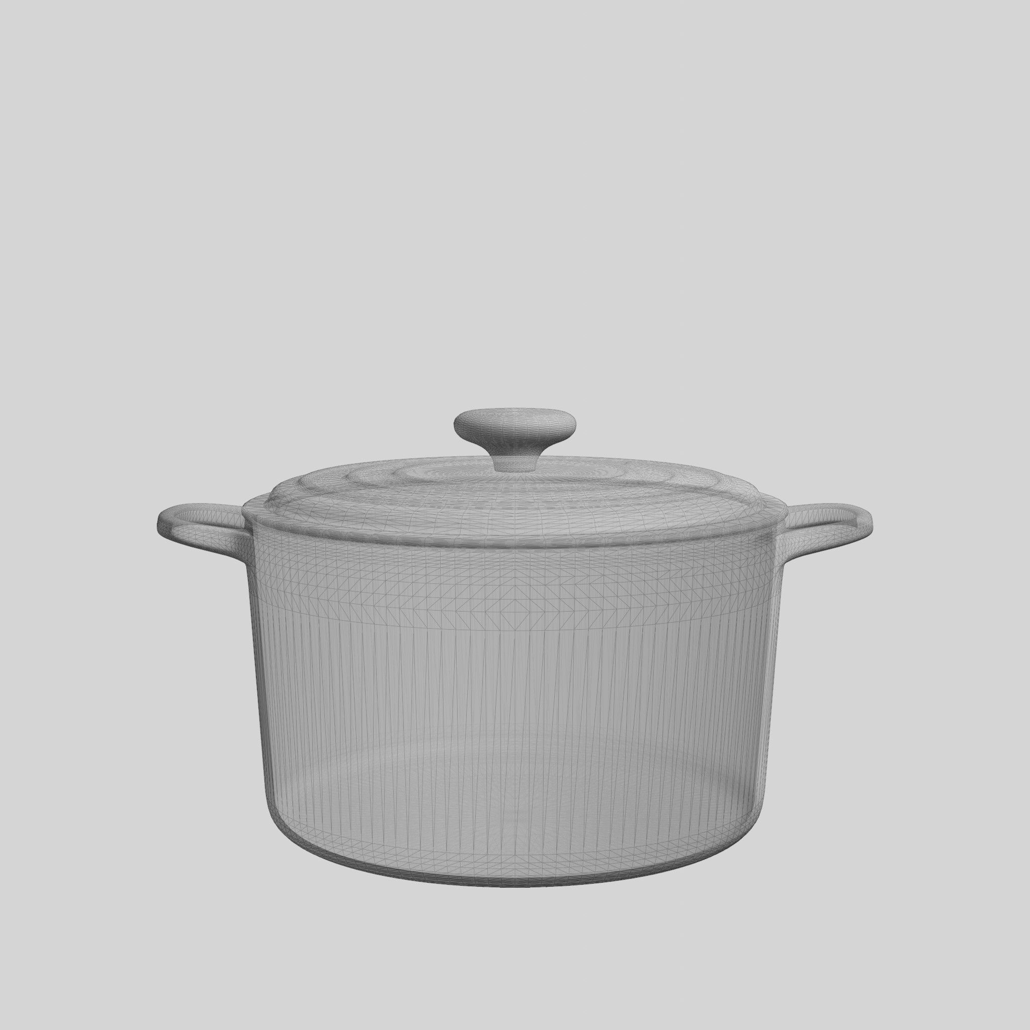 Signature Cast Iron Round Dutch Oven Volcano Low-poly 3D model_5