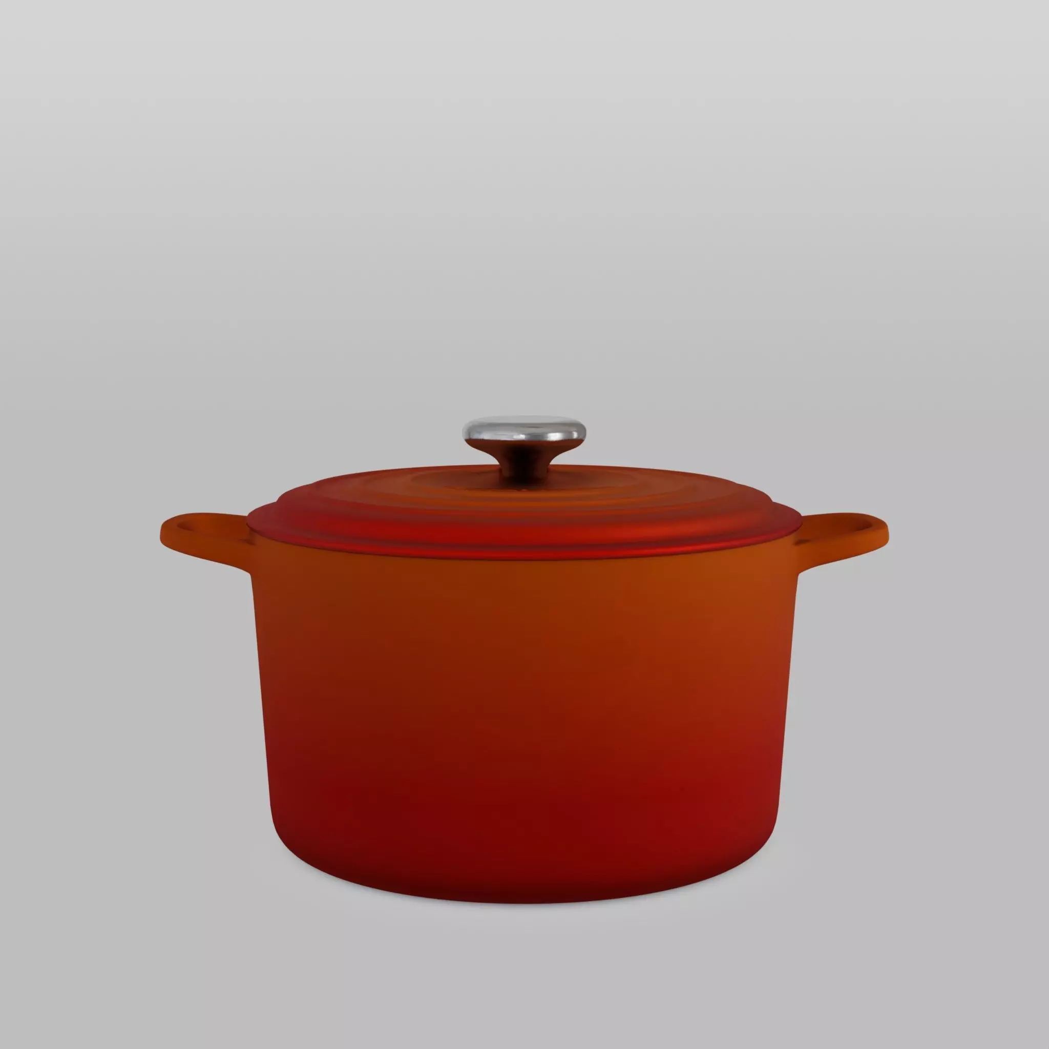 Signature Cast Iron Round Dutch Oven Volcano Low-poly 3D model_0