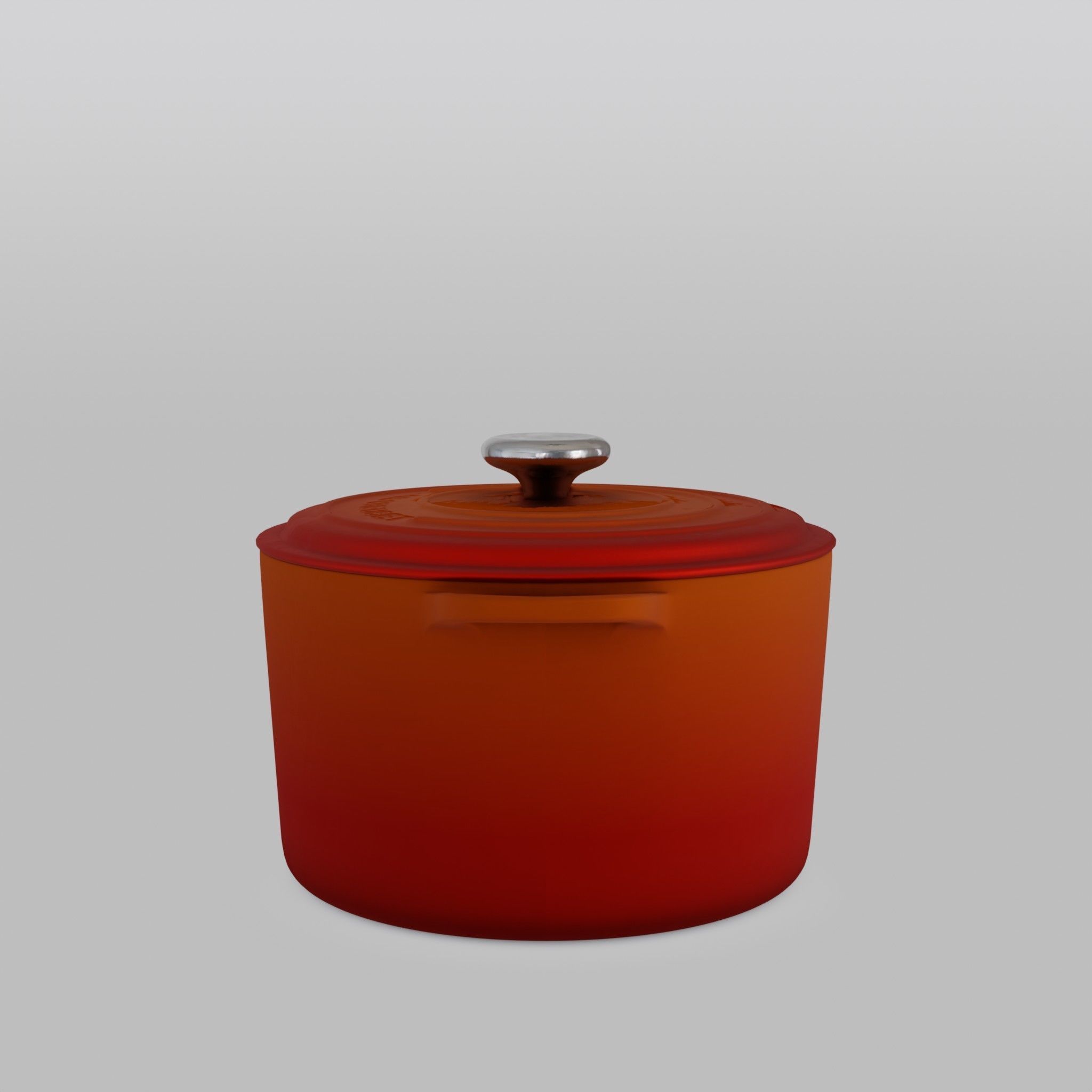 Signature Cast Iron Round Dutch Oven Volcano Low-poly 3D model_2
