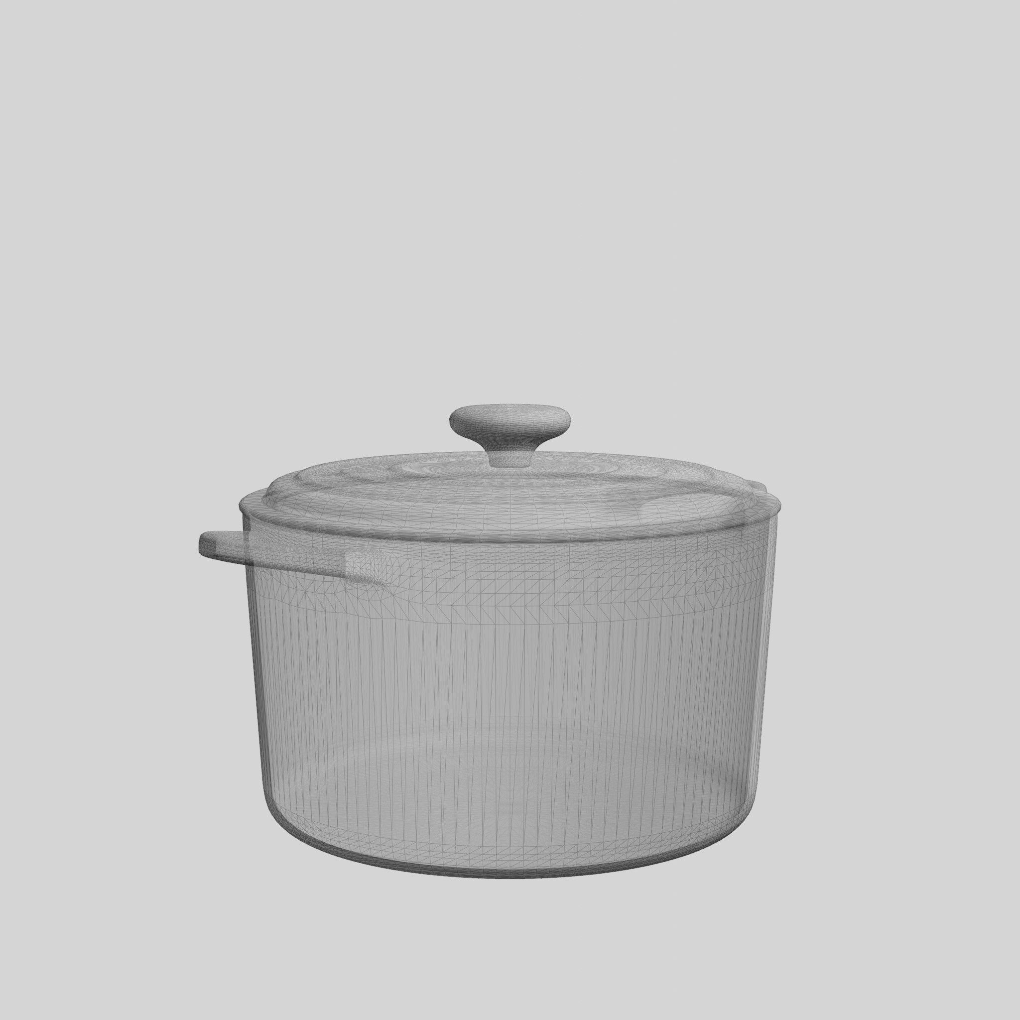 Signature Cast Iron Round Dutch Oven Volcano Low-poly 3D model_6