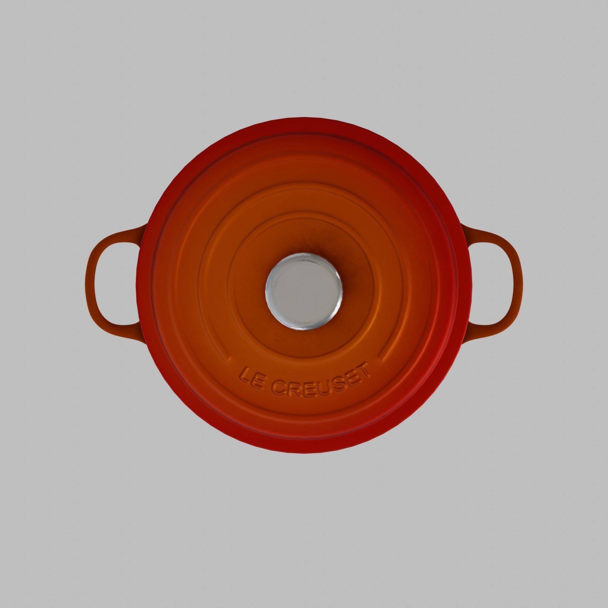 Signature Cast Iron Round Dutch Oven Volcano Low-poly 3D model_4