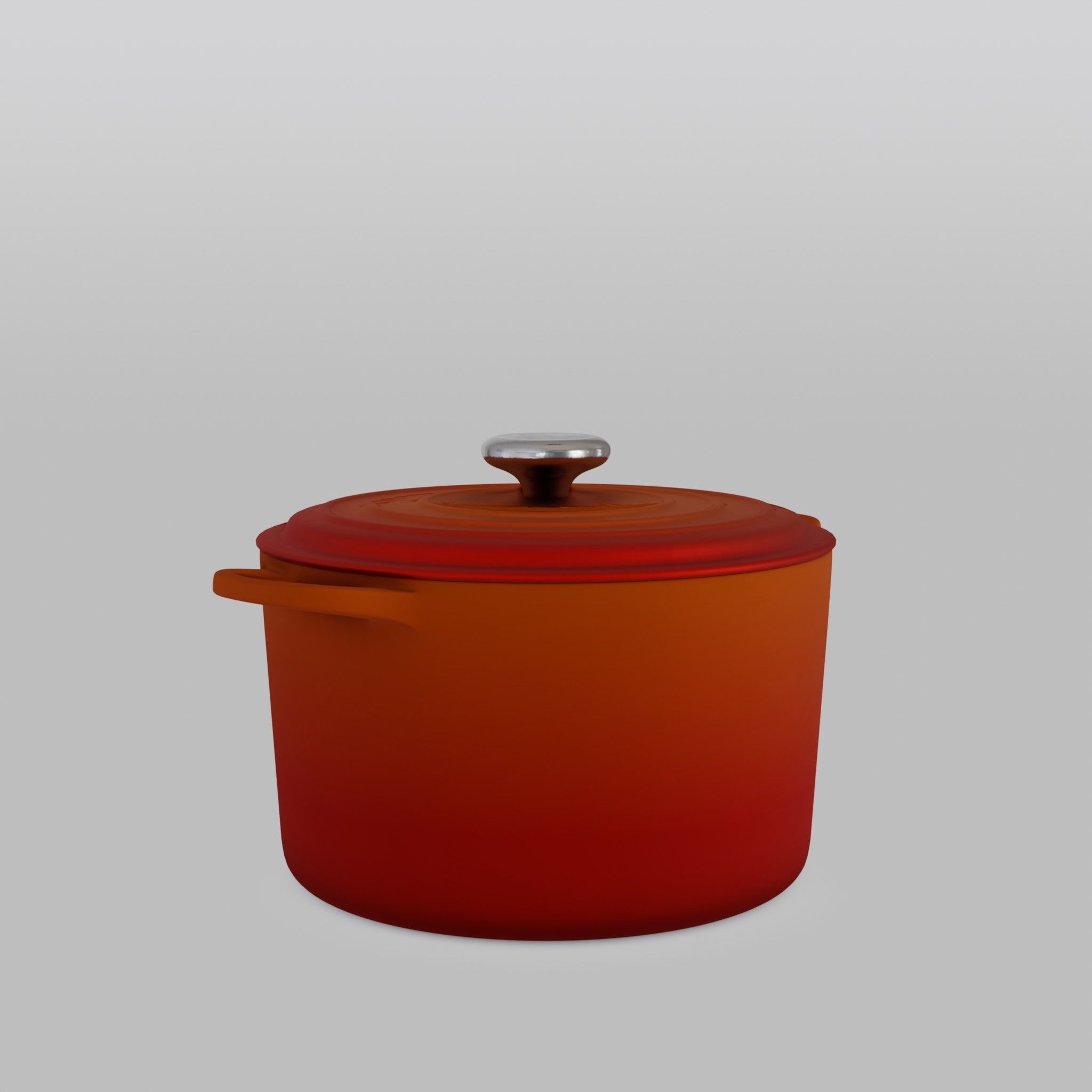 Signature Cast Iron Round Dutch Oven Volcano Low-poly 3D model_1