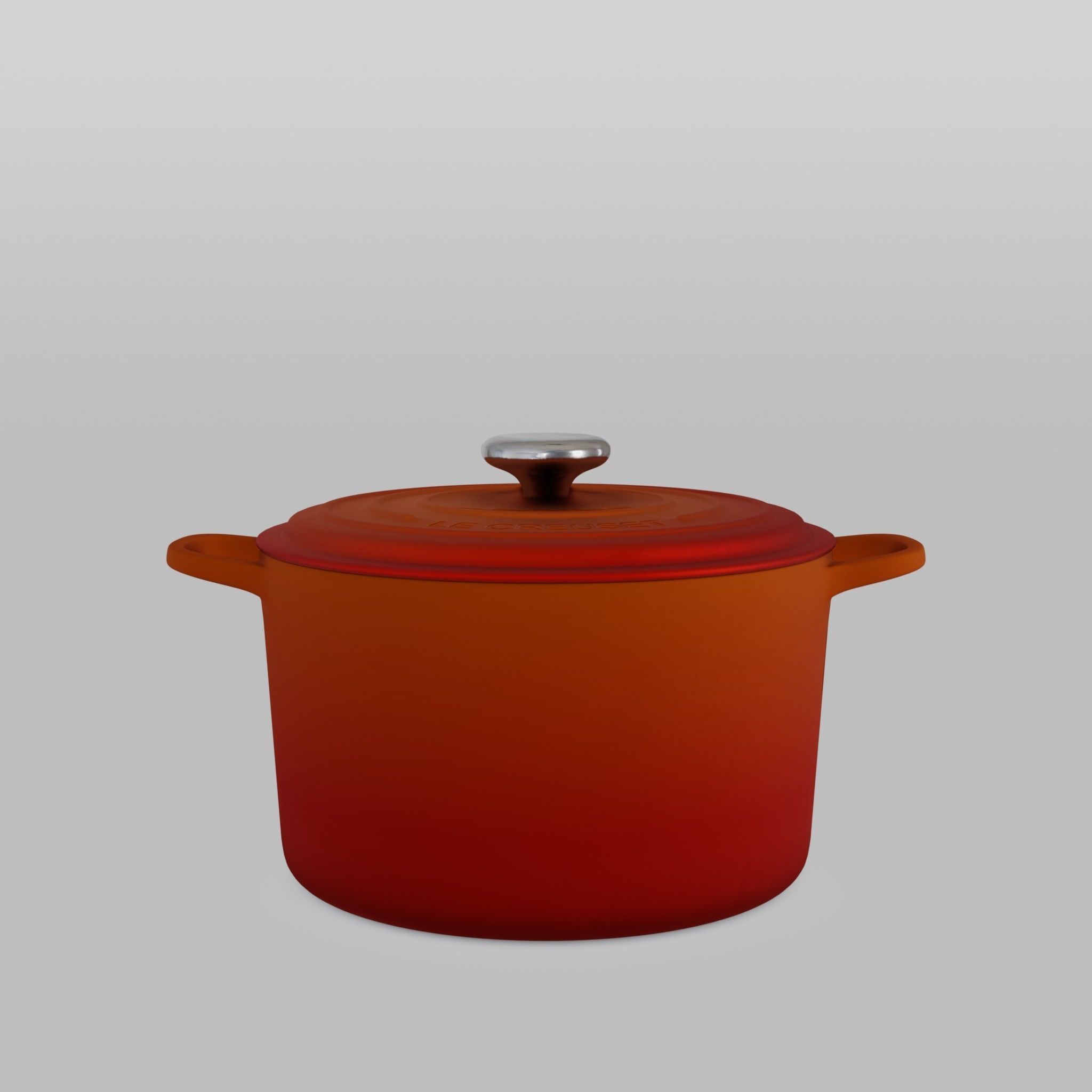 Signature Cast Iron Round Dutch Oven Volcano Low-poly 3D model_3