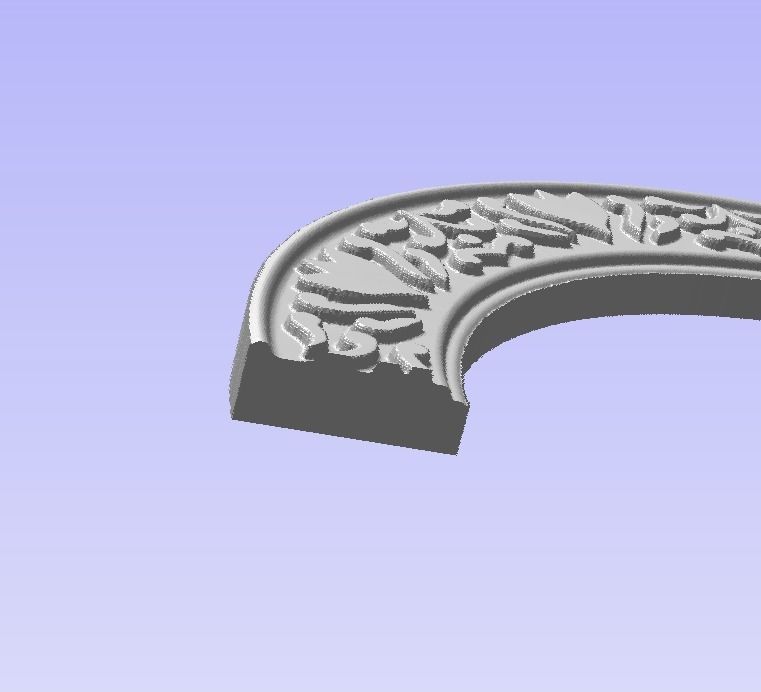 Round frame with lotus ornament for pictures photo mirror cnc 3D print model_9