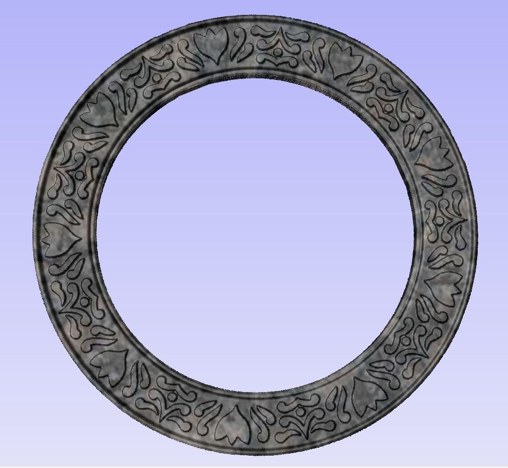 Round frame with lotus ornament for pictures photo mirror cnc 3D print model_7