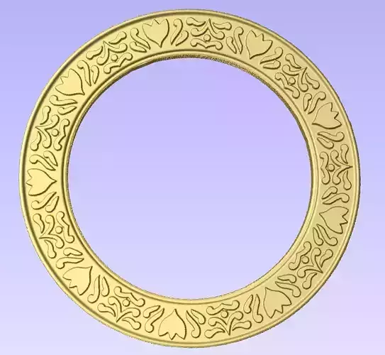 Round frame with lotus ornament for pictures photo mirror cnc 3D print model