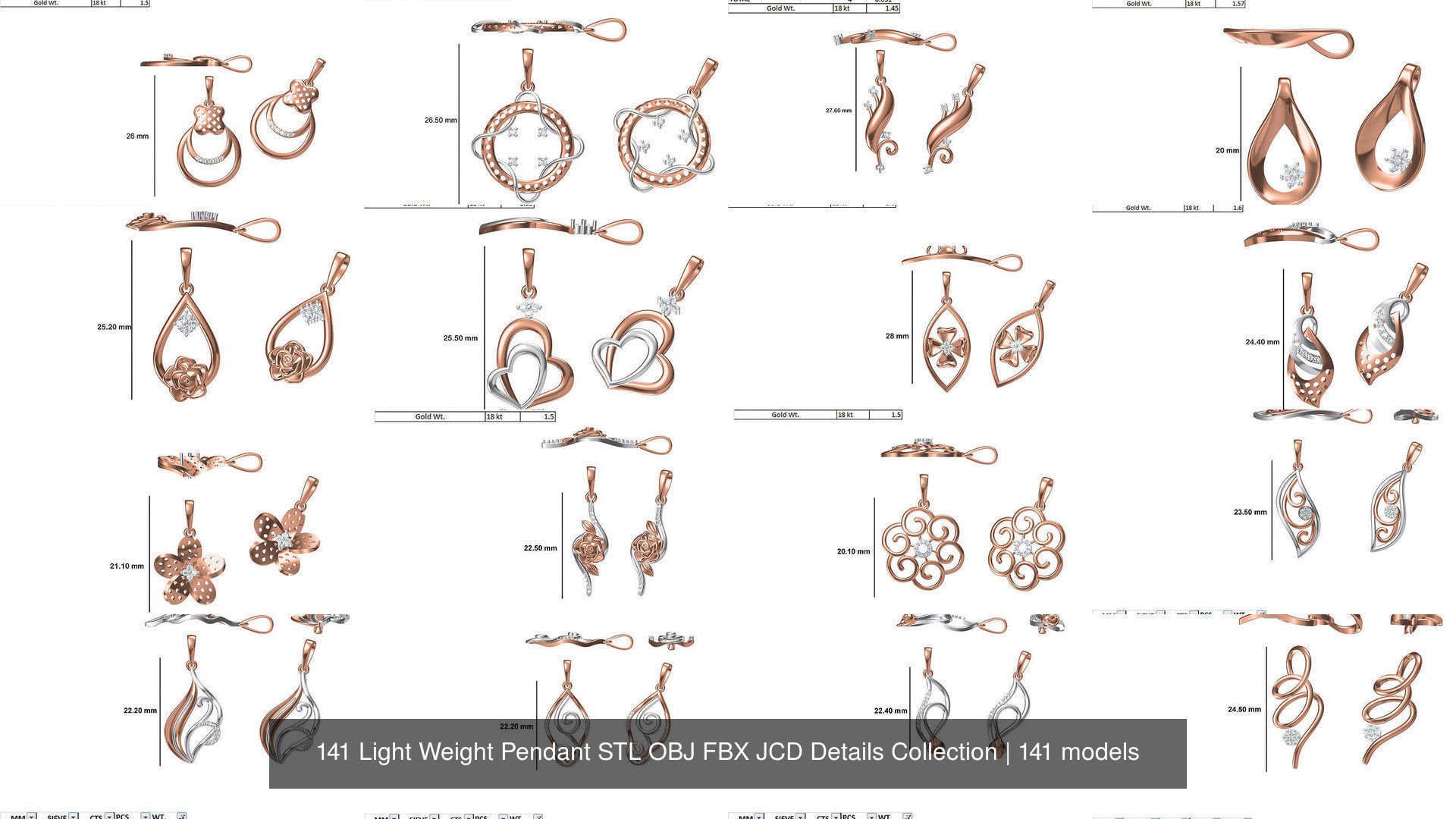 141 Light Weight Pendant STL OBJ FBX JCD Details Collection _2
