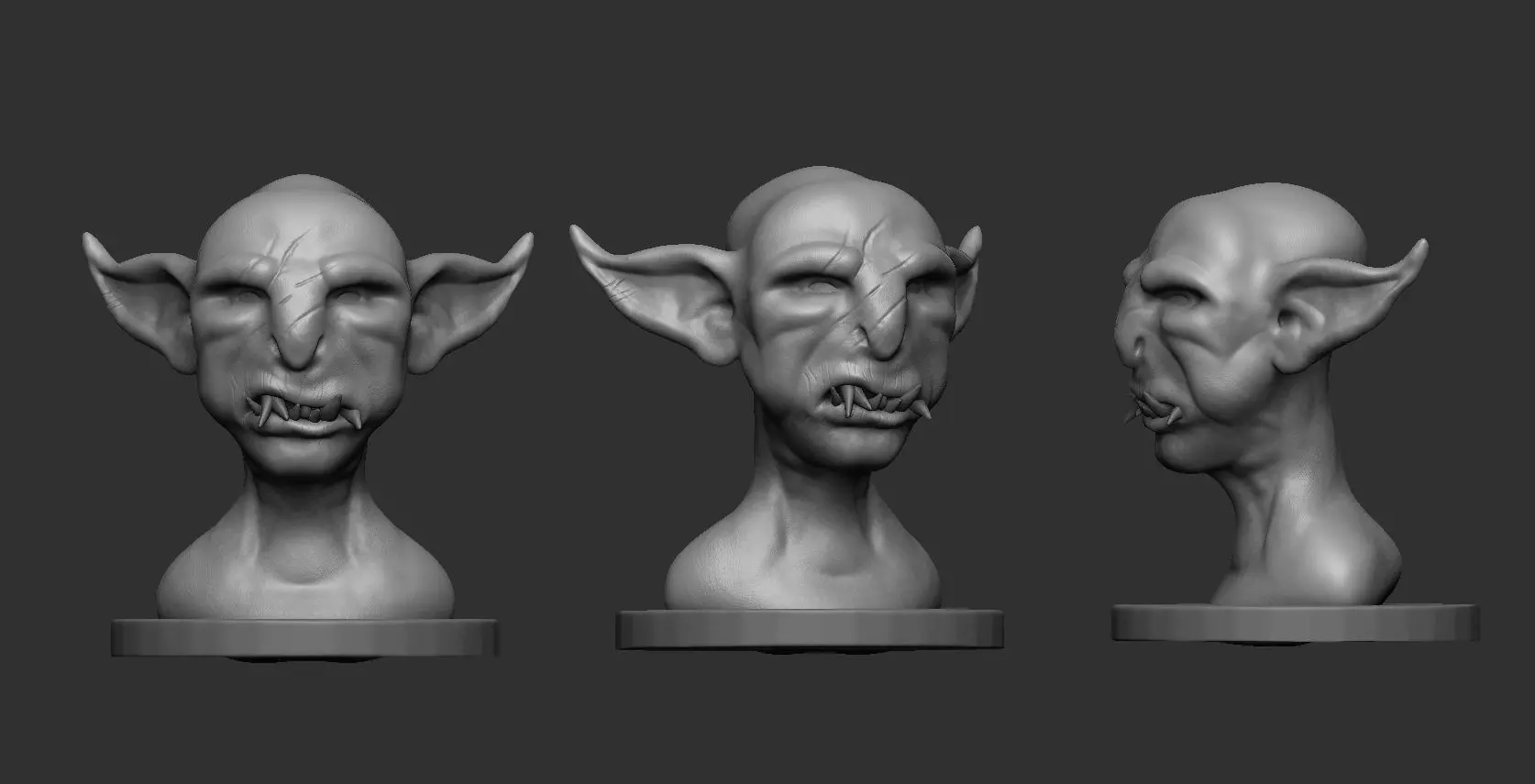 Grumpy Goblin Sculpture 3D print model_0