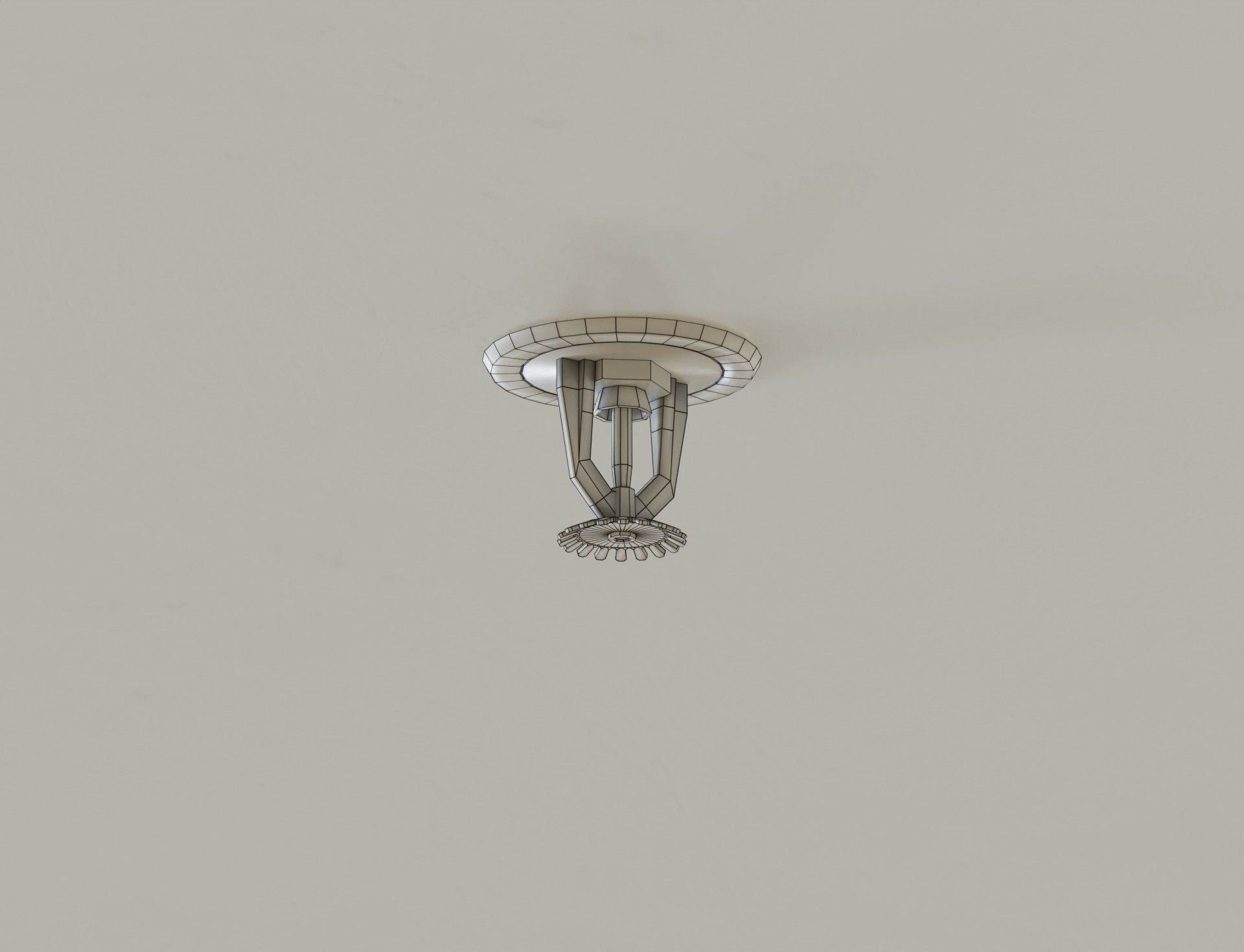 Low Poly Ceiling Access Hole Speaker Camera Fire Alarm Sprinkler Low-poly 3D model_15
