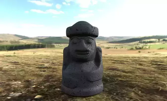 Korea Jeju stone dolhareubang Low-poly 3D model