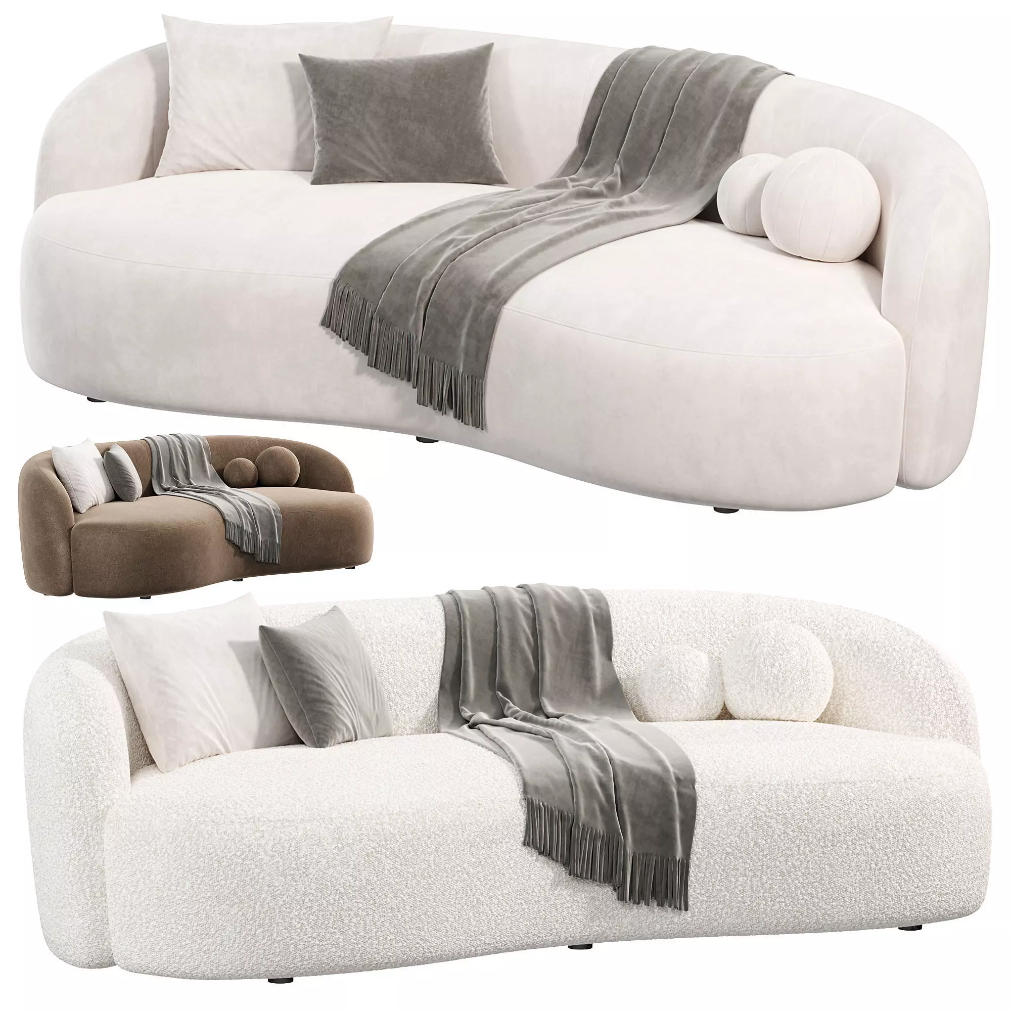 Ivern Curved Sofa by atmacha 3D model_0