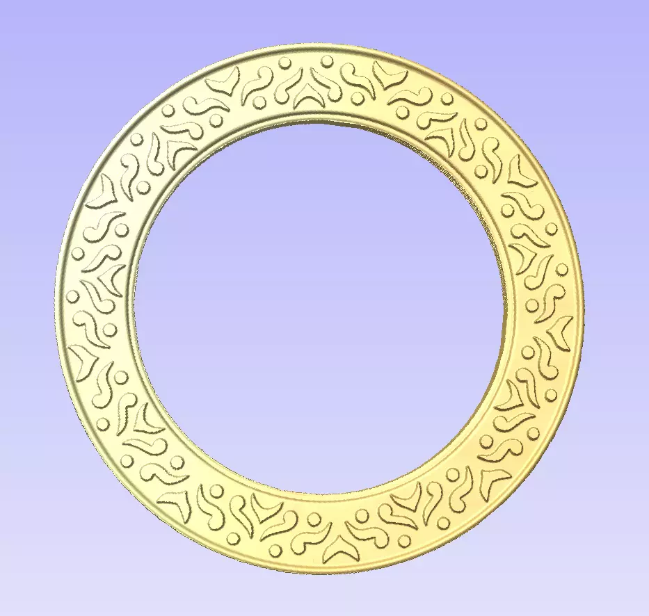 Round frame with spring birds ornament for pictures photo cnc 3D print model_0