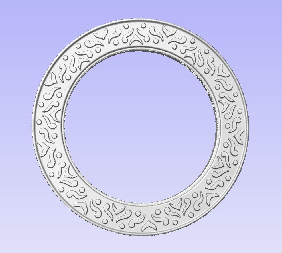 Round frame with spring birds ornament for pictures photo cnc 3D print model_3