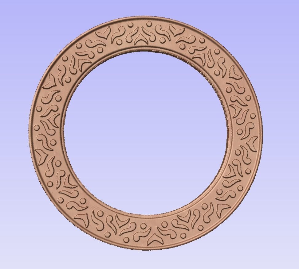 Round frame with spring birds ornament for pictures photo cnc 3D print model_6