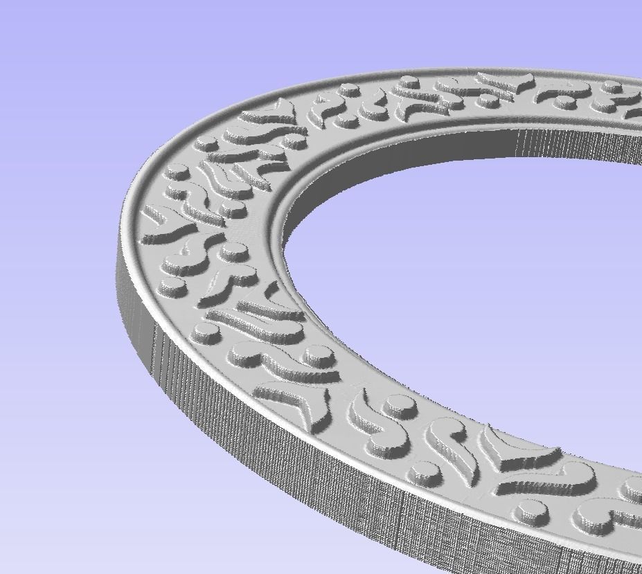 Round frame with spring birds ornament for pictures photo cnc 3D print model_2