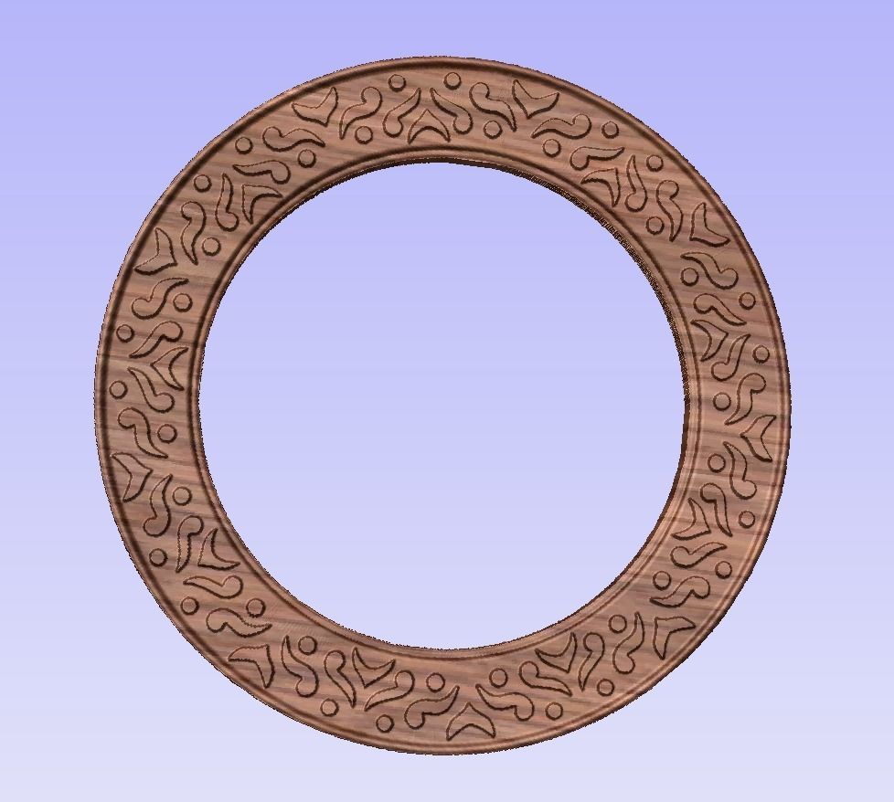 Round frame with spring birds ornament for pictures photo cnc 3D print model_1