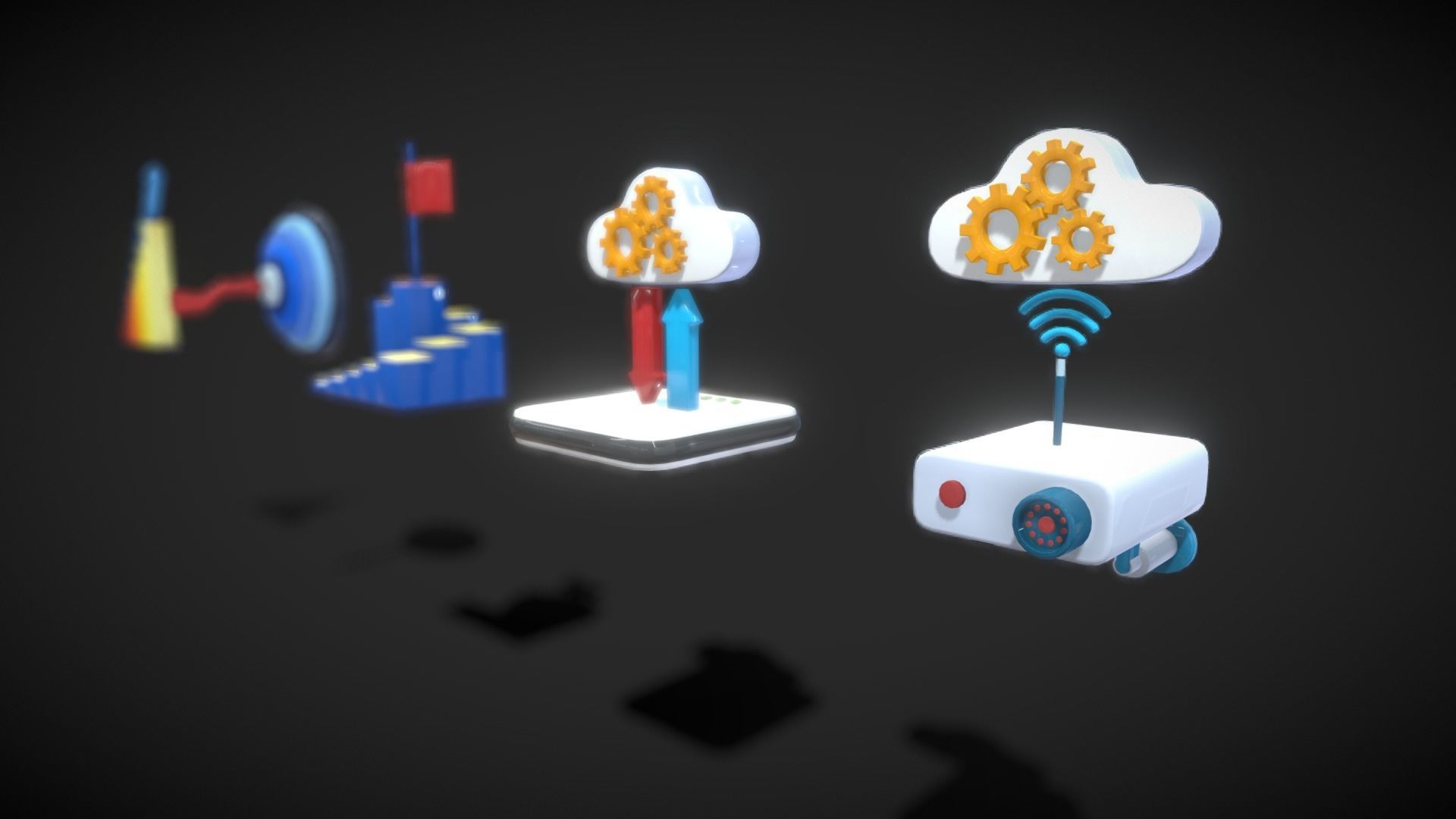 3D Button Collections8 Low-poly 3D model_1