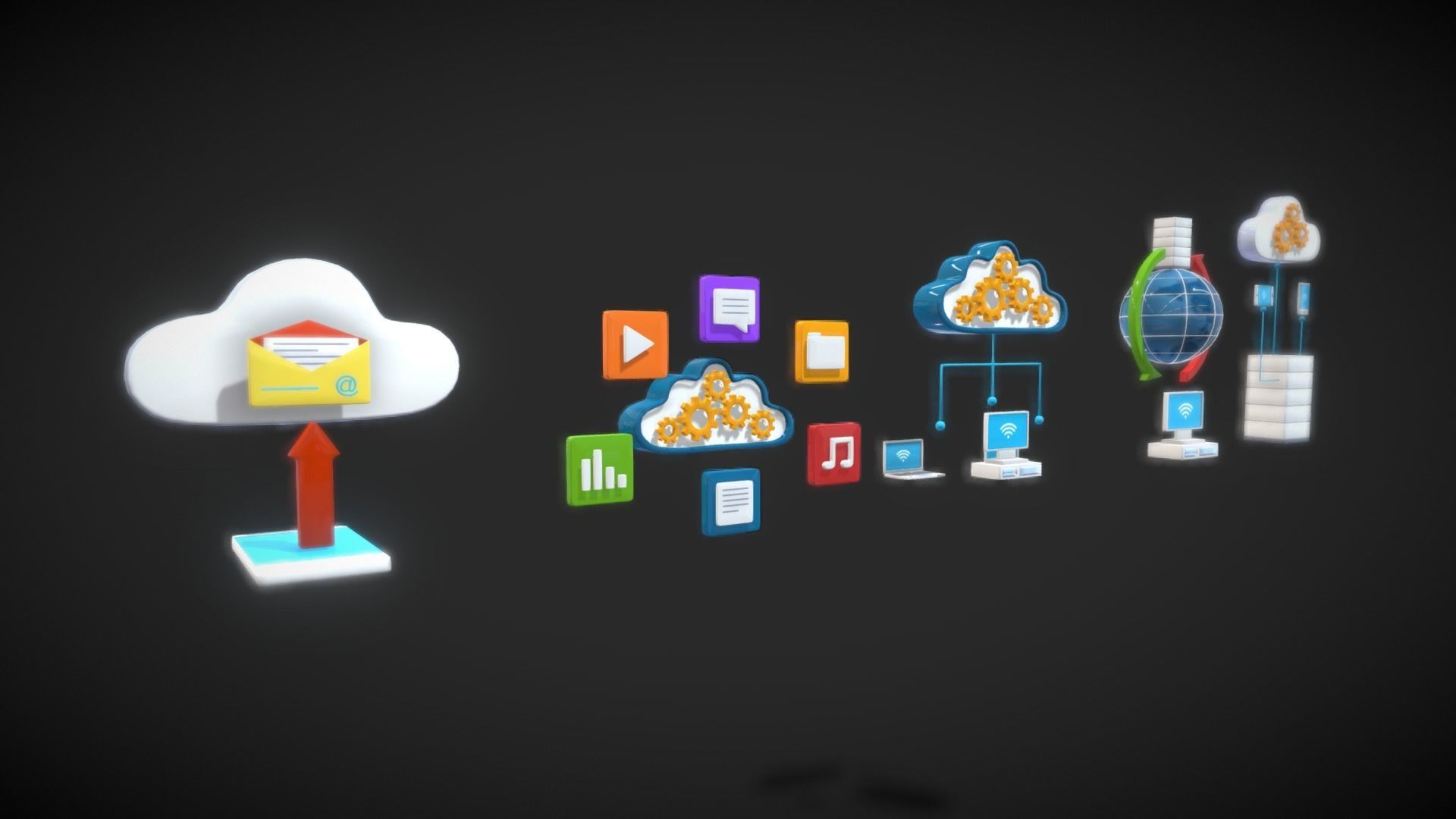 3D Button Collections8 Low-poly 3D model_11