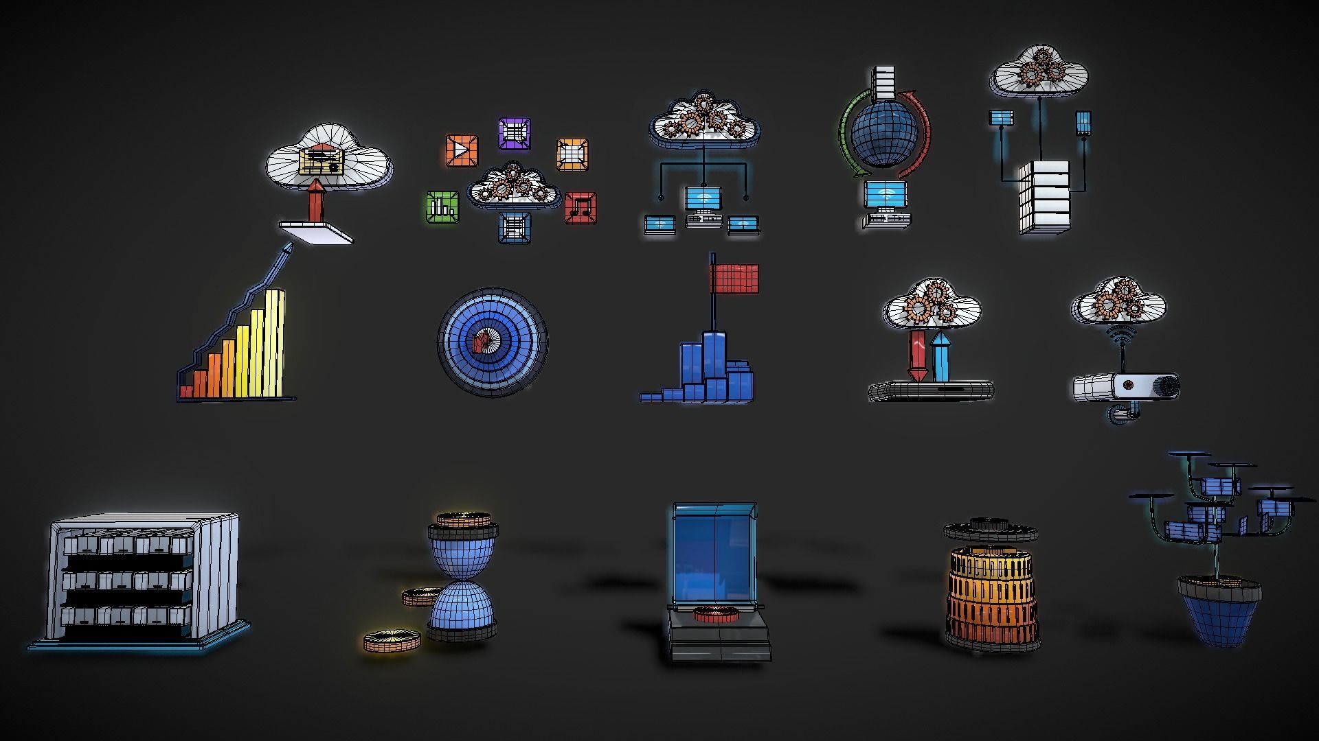 3D Button Collections8 Low-poly 3D model_7