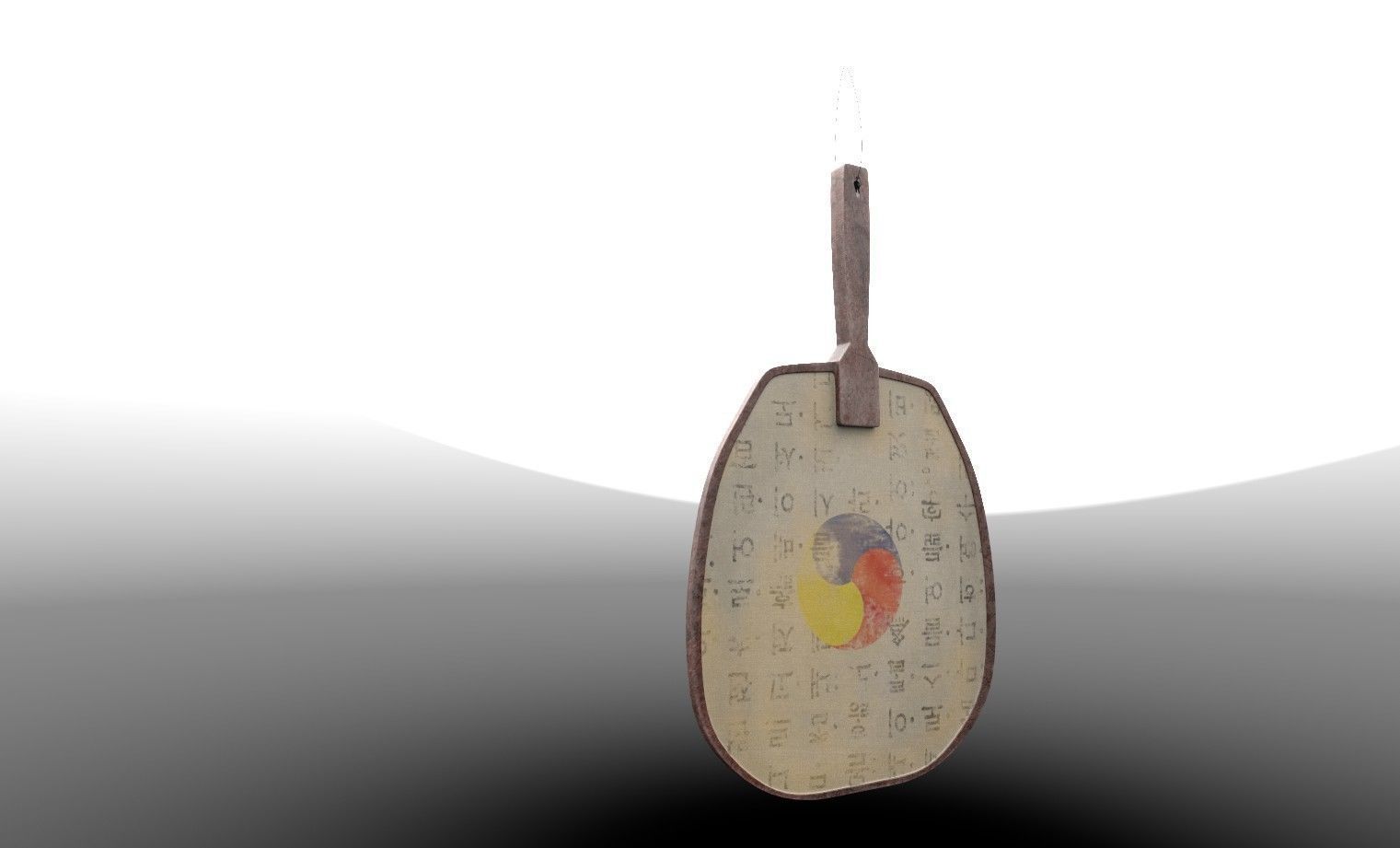 Korea traditional handfan Low-poly 3D model