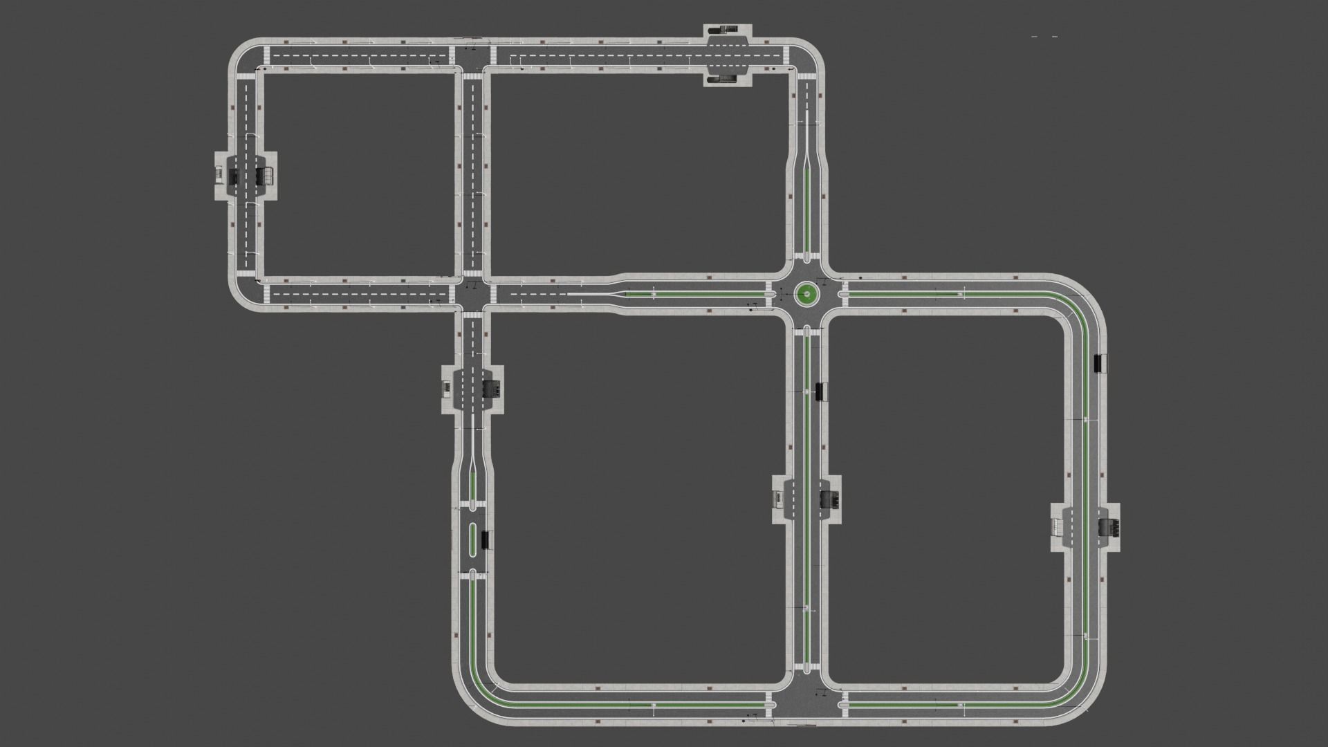 City Road Pack Free low-poly 3D model_1