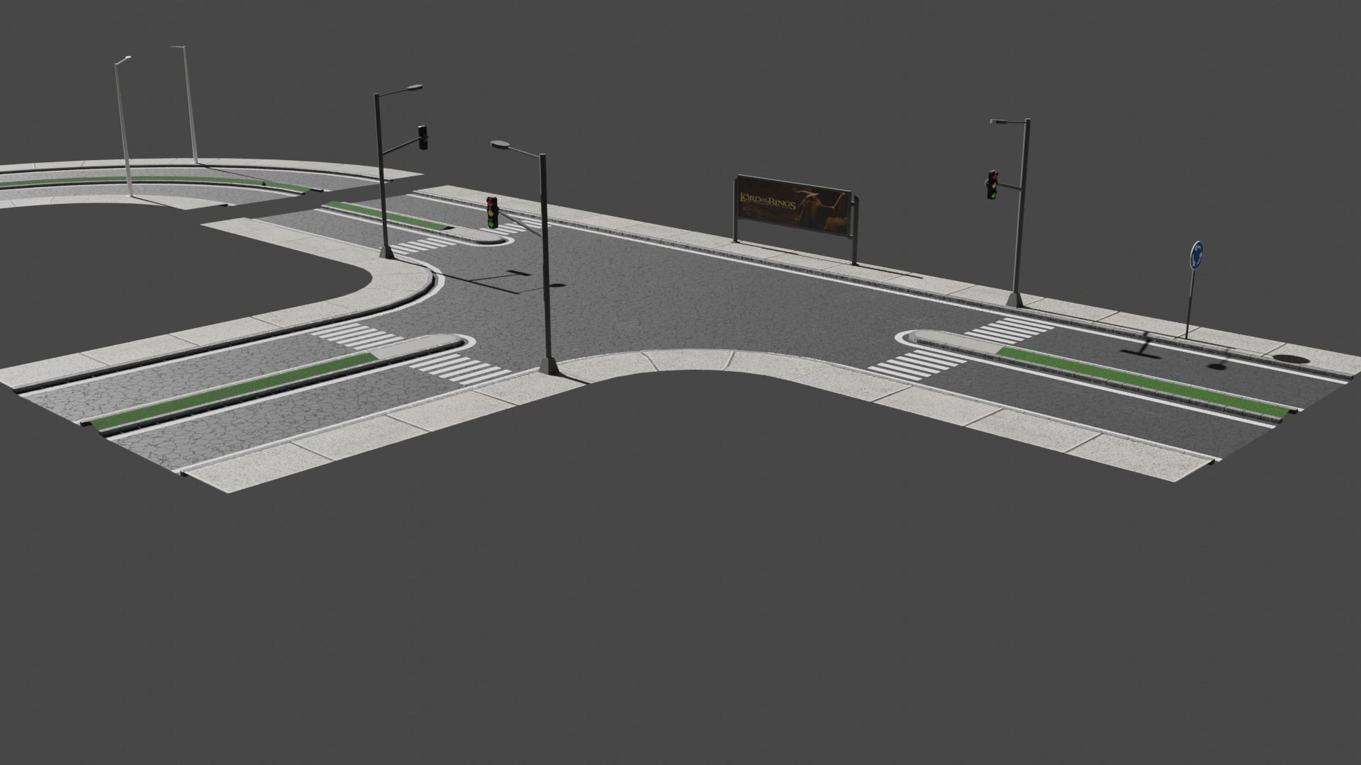 City Road Pack Free low-poly 3D model_12