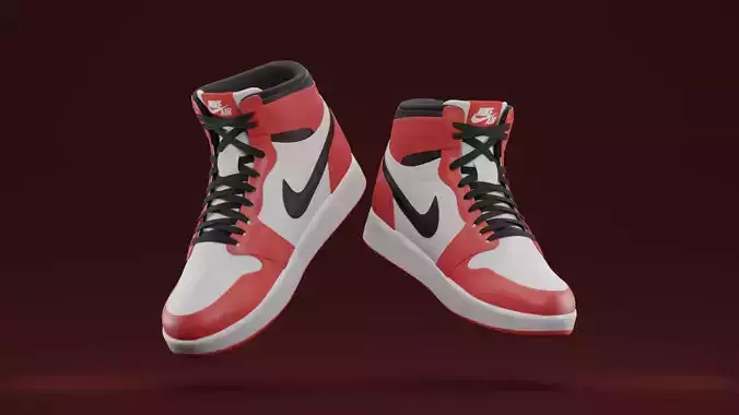 Air Jordan Nike shoes - 02 Low-poly 3D model