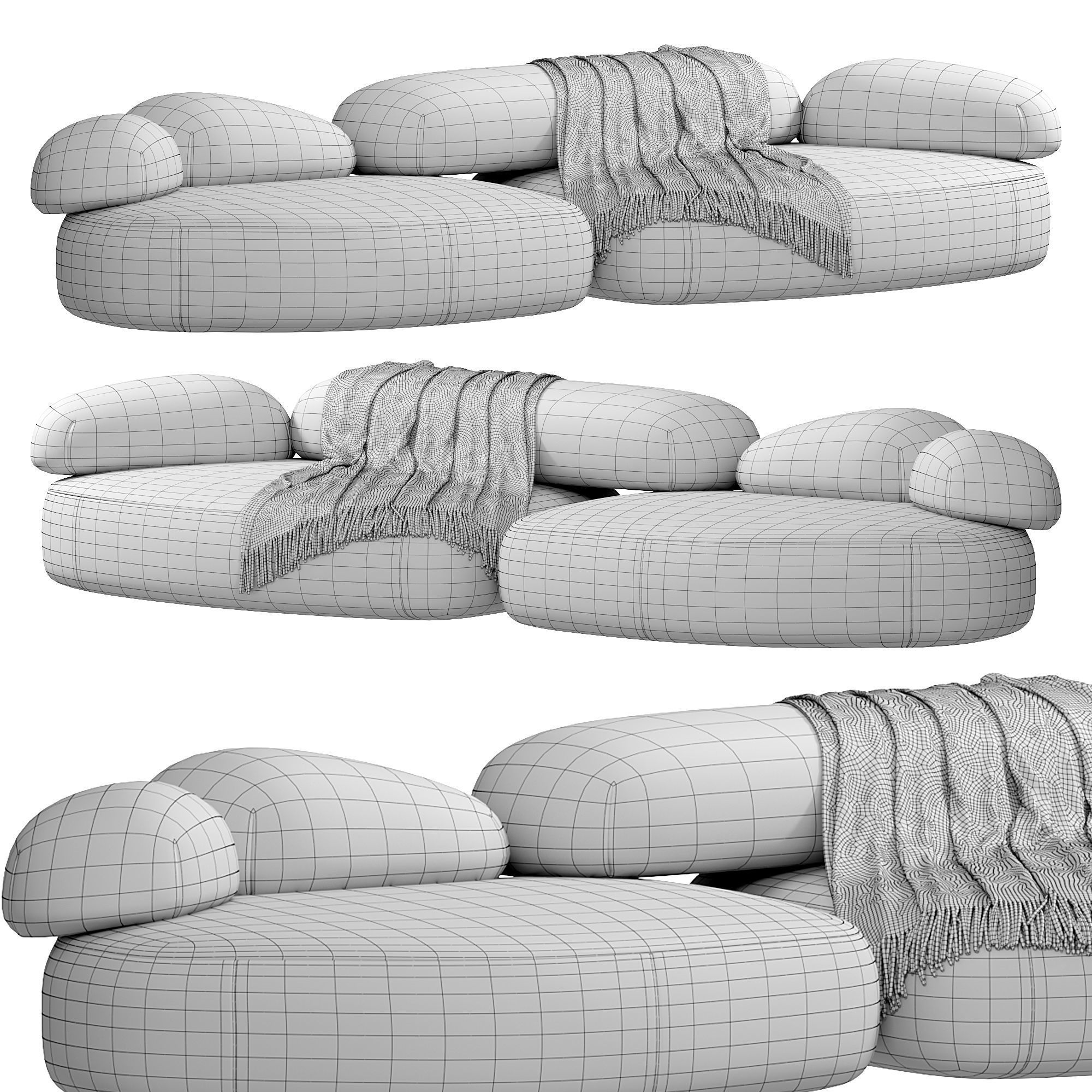 Moroso Pebble Rubble Sofa 3D model_3