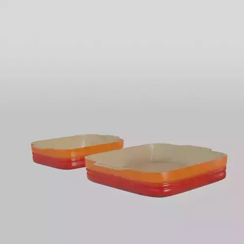 Baking Dish Set Stoneware Volcano Low-poly 3D model