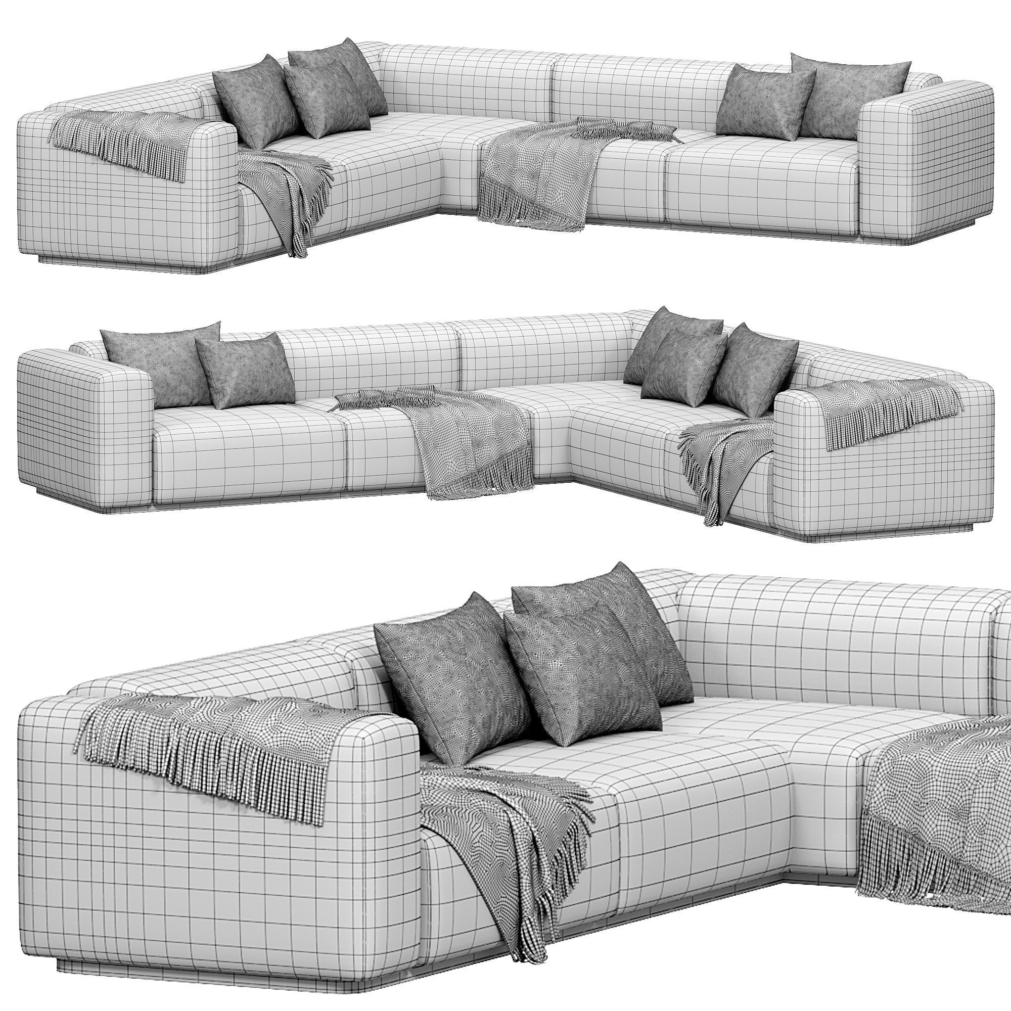 Soft Modular Sofa by Vitra 3D model_2