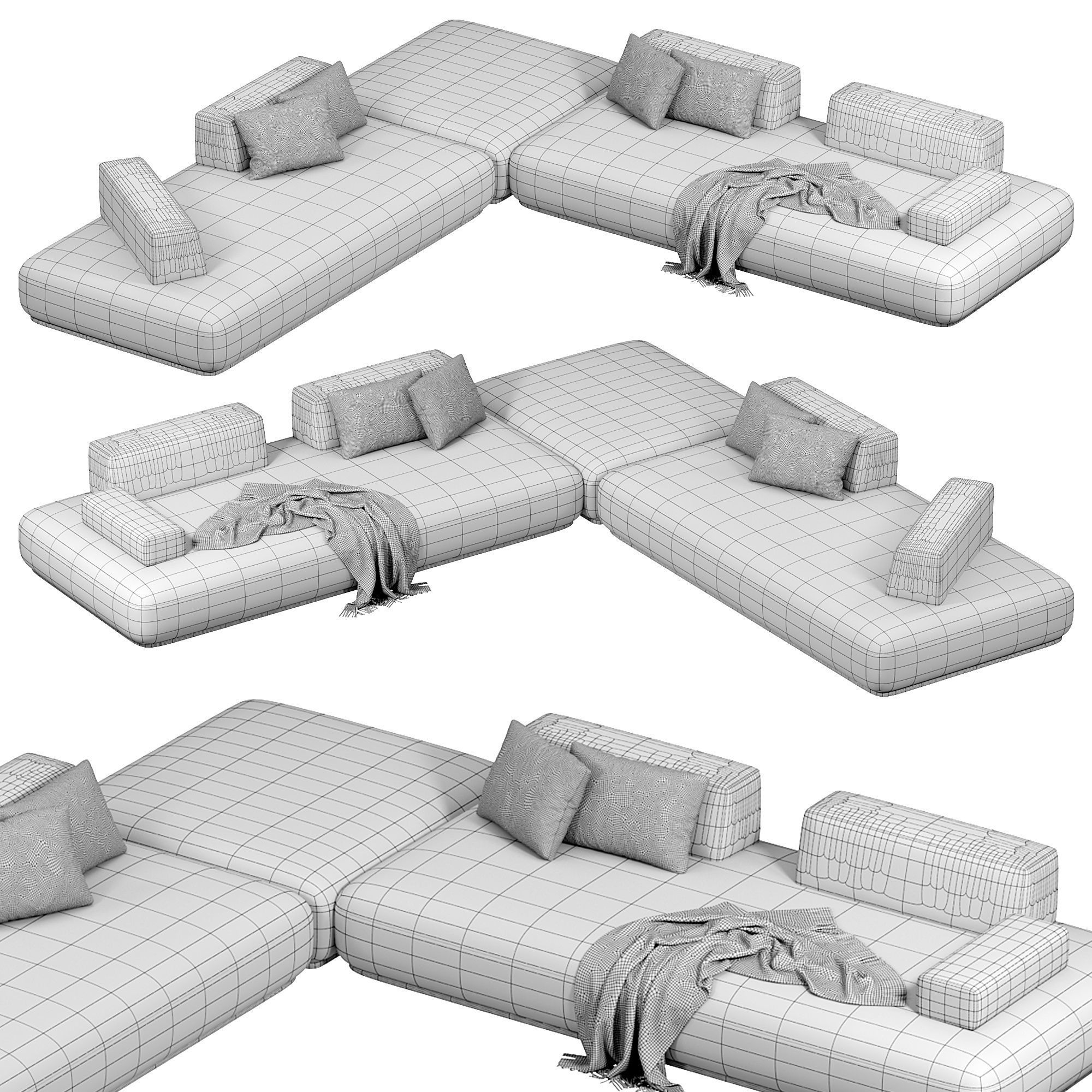 Yoko Sofa by Castello Lagravinese Studio 3D model_3