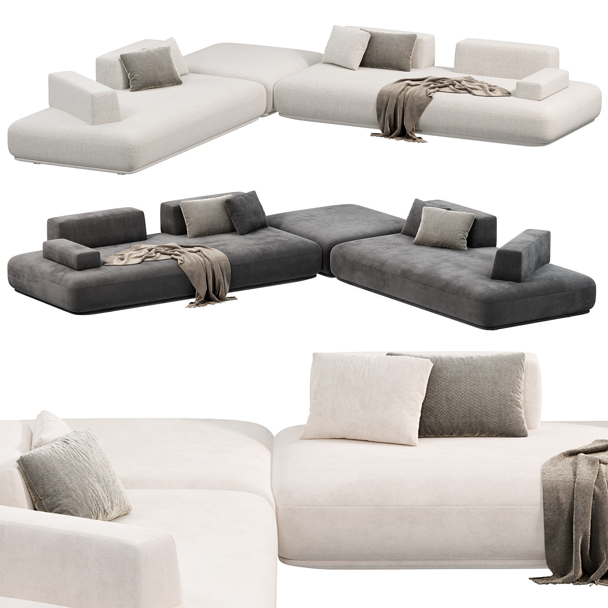 Yoko Sofa by Castello Lagravinese Studio 3D model_1