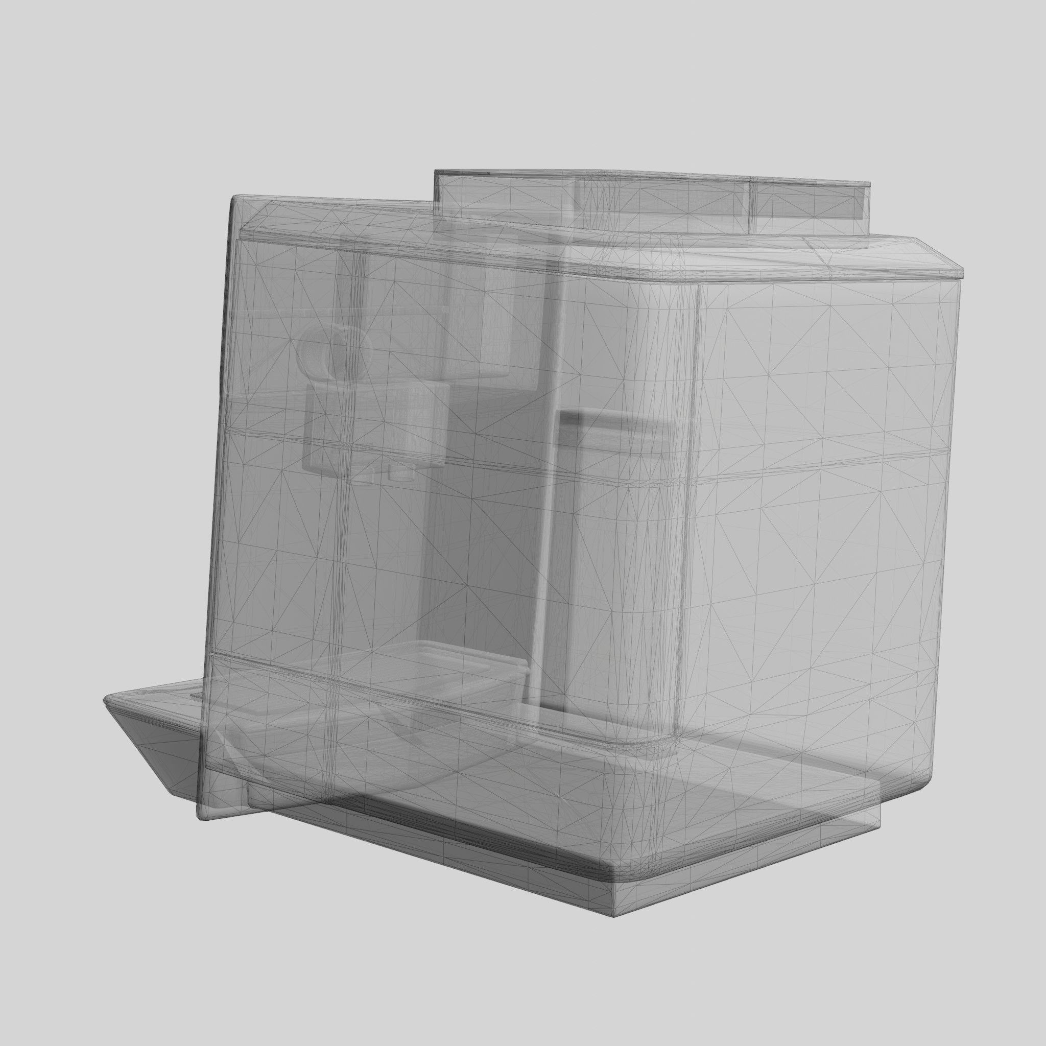 Fully Automatic Espresso-Coffee Machine EQ9 S700 Stainless Steel Low-poly 3D model_6