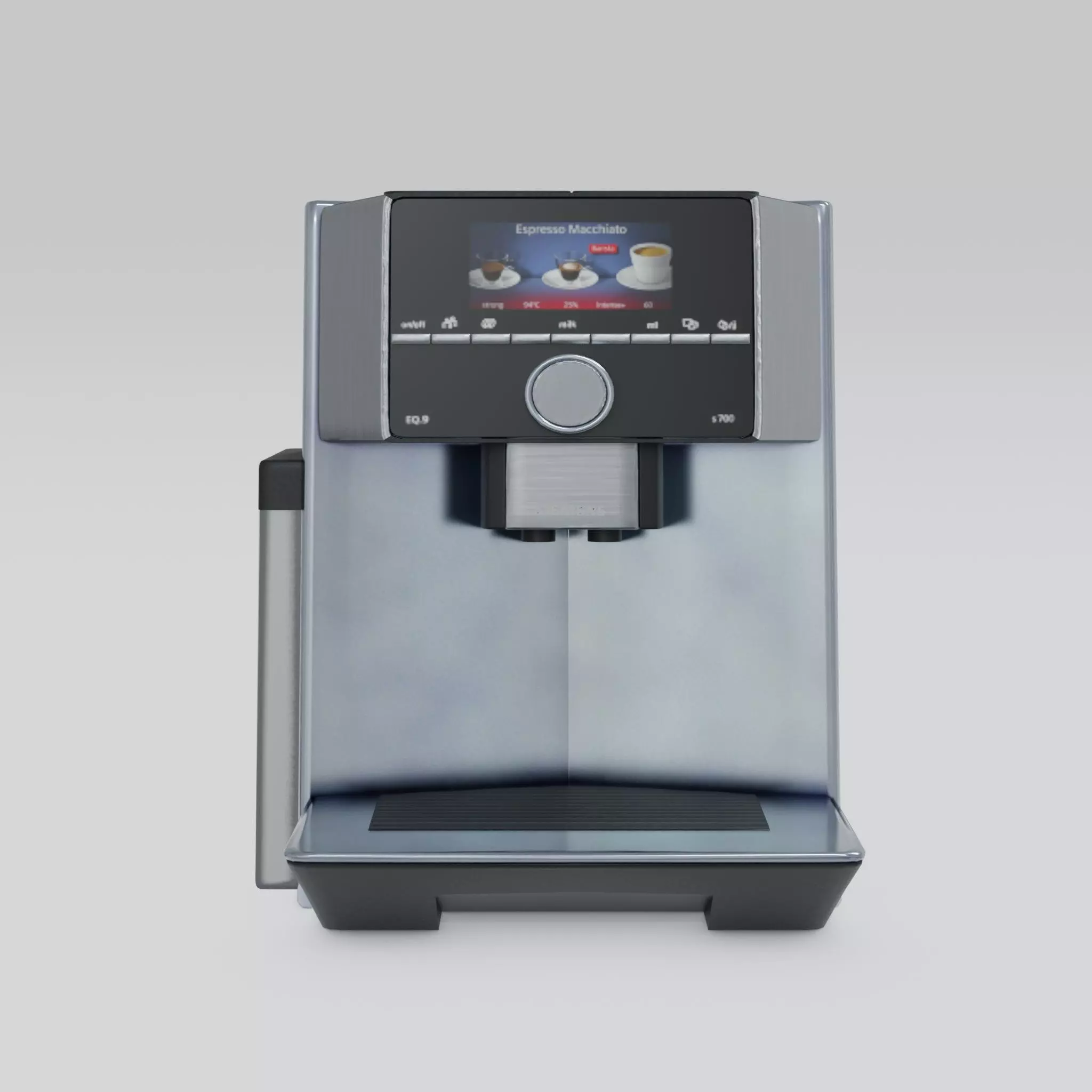 Fully Automatic Espresso-Coffee Machine EQ9 S700 Stainless Steel Low-poly 3D model_0