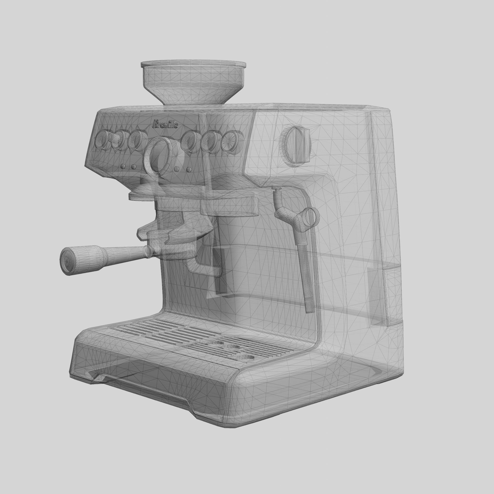 Barista Express Espresso Machine Low-poly 3D model_5