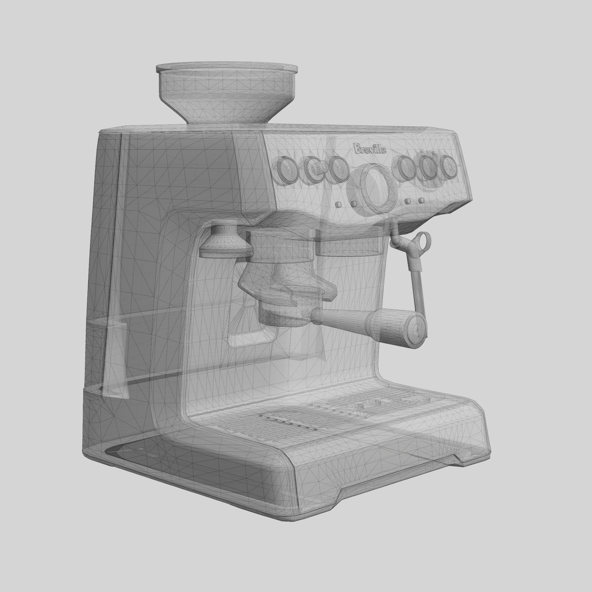 Barista Express Espresso Machine Low-poly 3D model_7