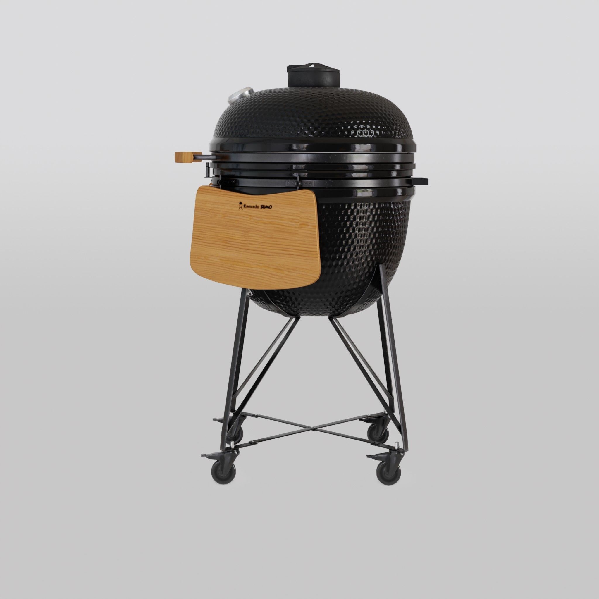 Grill Maxi 25 Black with accessories Low-poly 3D model_1