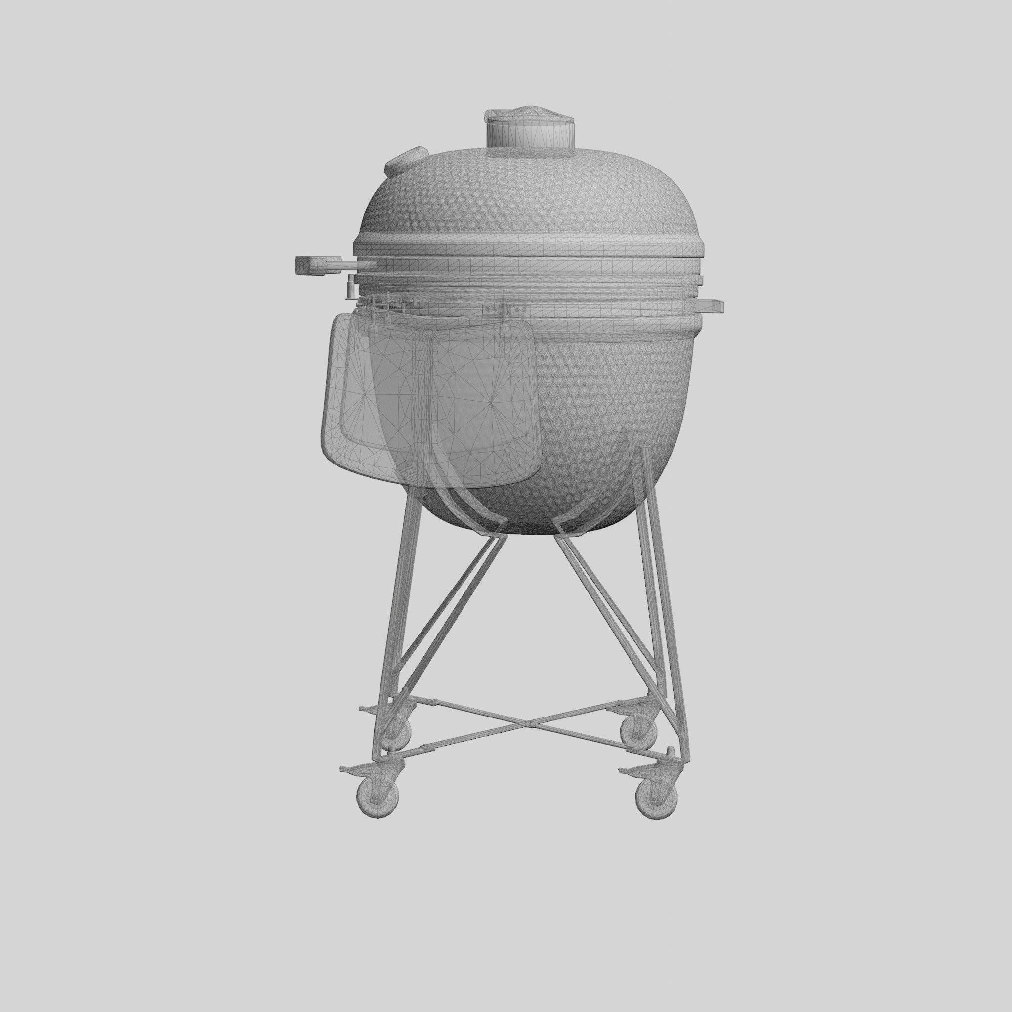 Grill Maxi 25 Black with accessories Low-poly 3D model_7