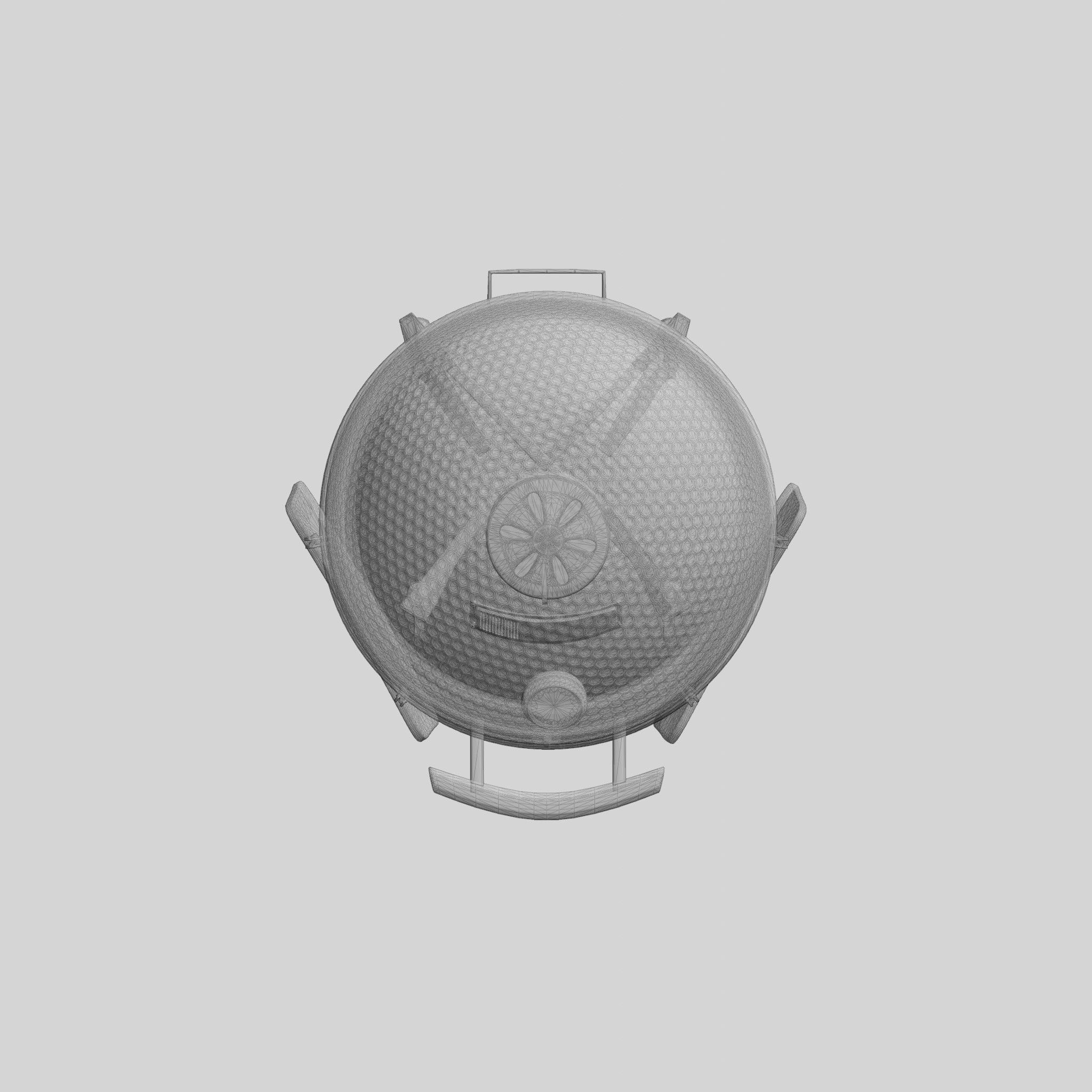 Grill Maxi 25 Black with accessories Low-poly 3D model_9