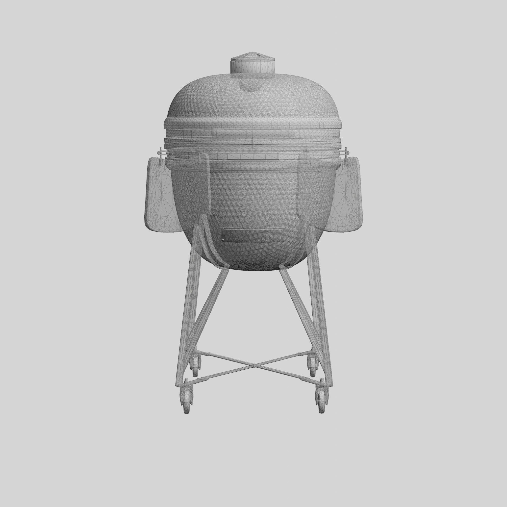 Grill Maxi 25 Black with accessories Low-poly 3D model_5
