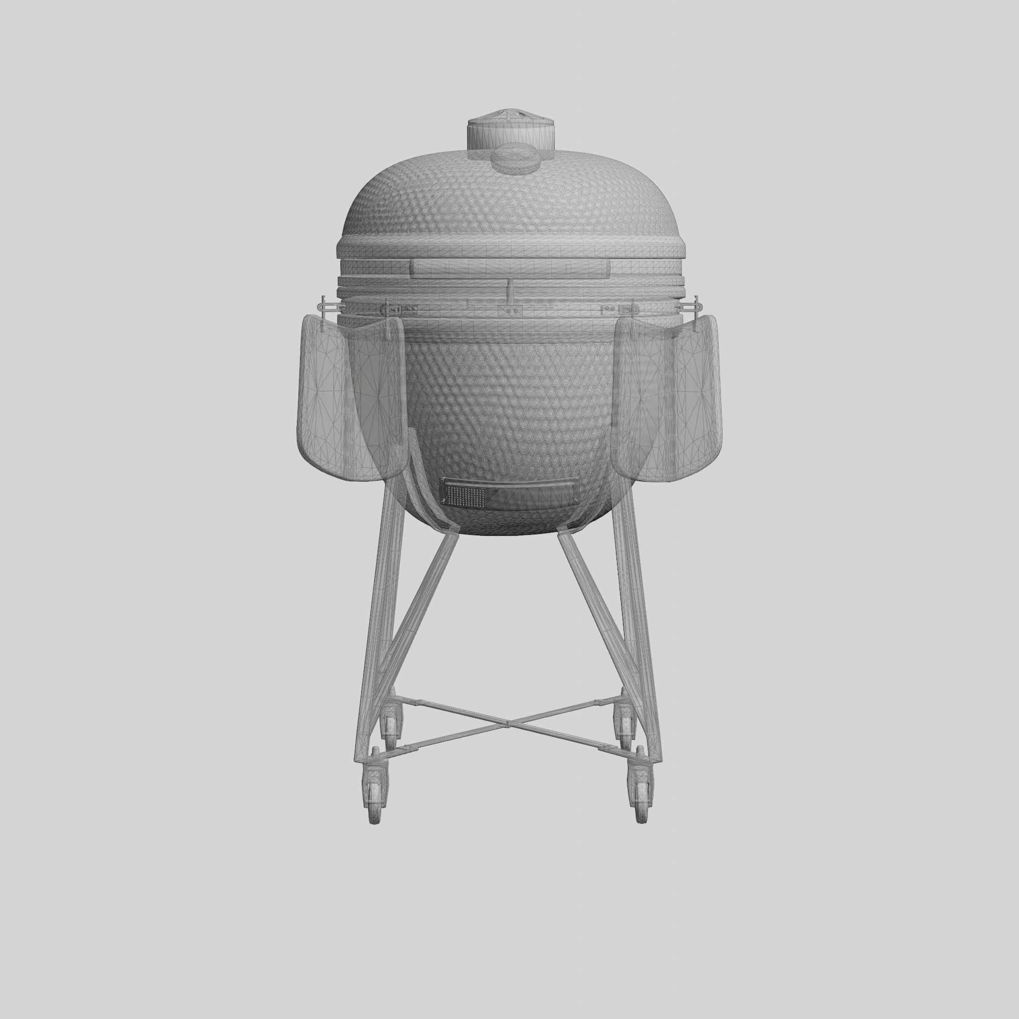 Grill Maxi 25 Black with accessories Low-poly 3D model_8