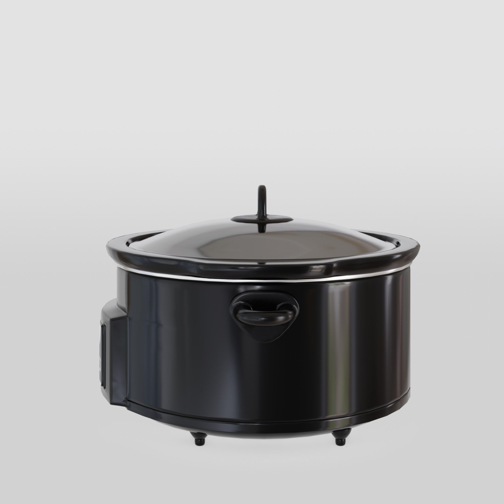 Slow Cooker with Timer 4-7 L Black Low-poly 3D model_1