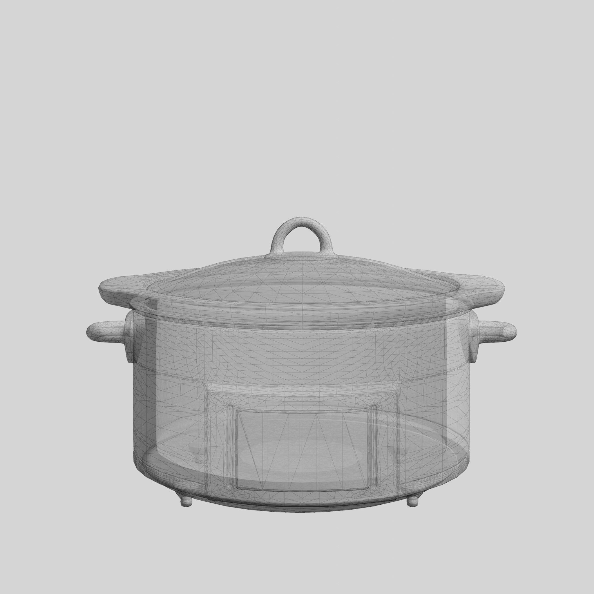 Slow Cooker with Timer 4-7 L Black Low-poly 3D model_8