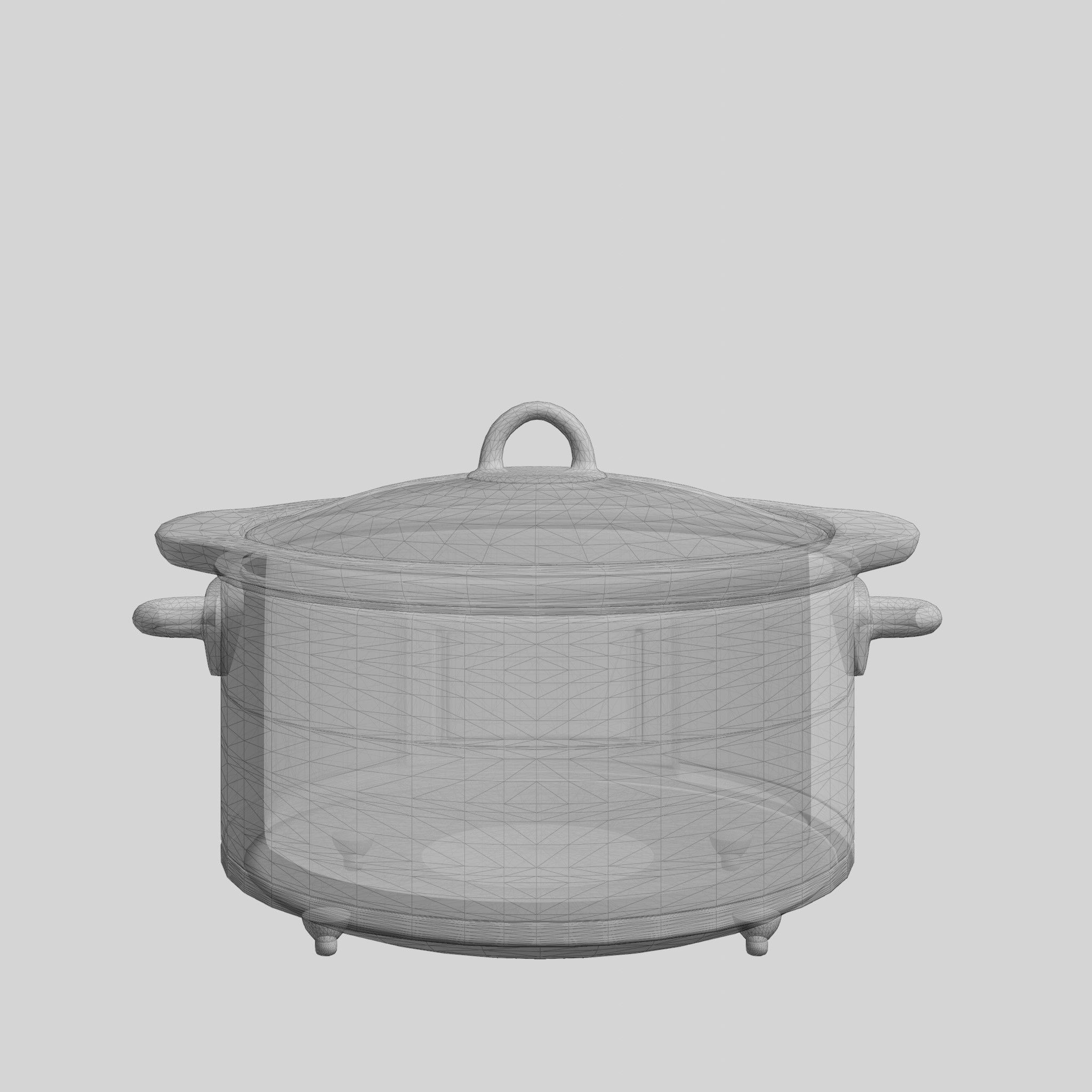 Slow Cooker with Timer 4-7 L Black Low-poly 3D model_5
