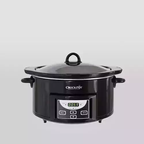 Slow Cooker with Timer 4-7 L Black Low-poly 3D model
