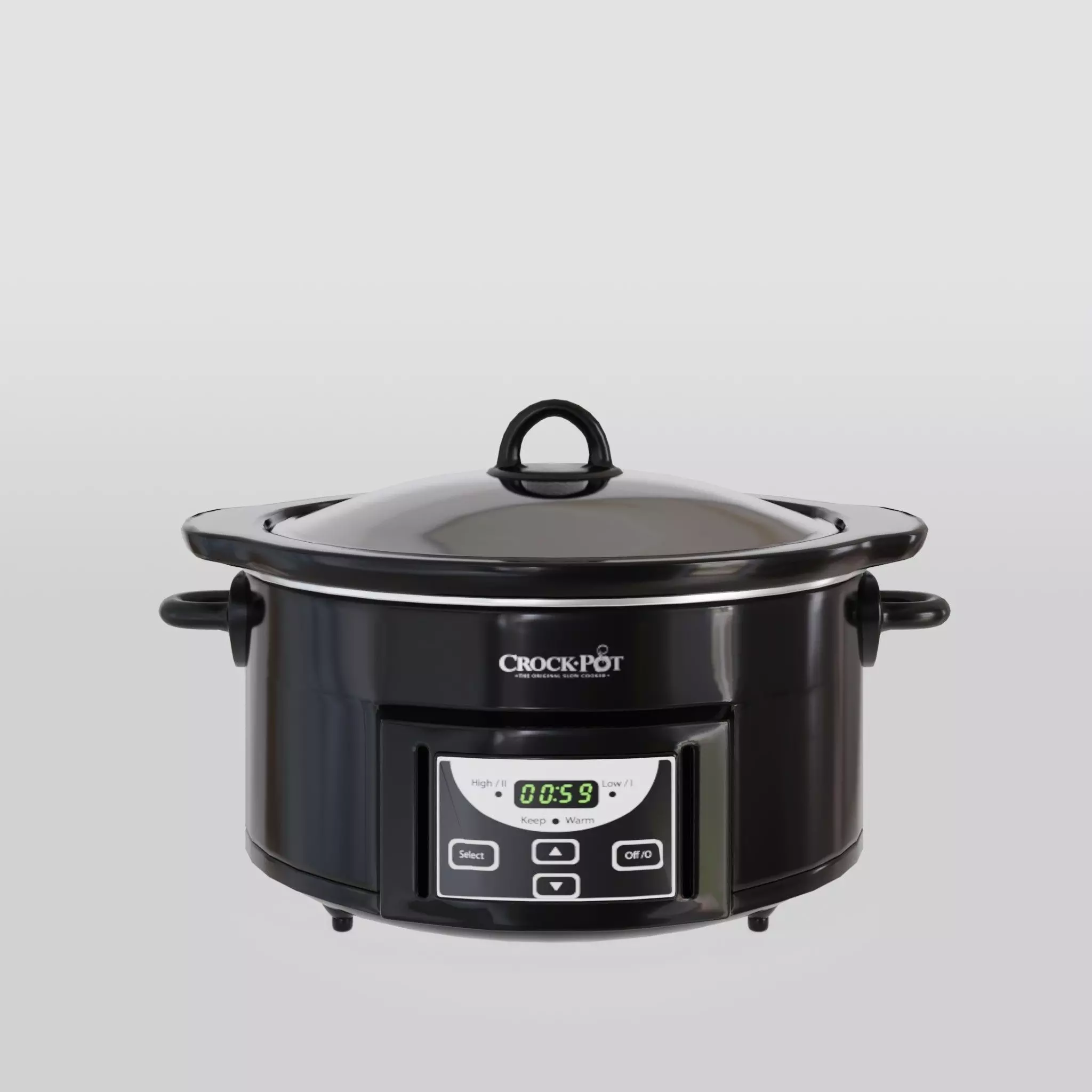 Slow Cooker with Timer 4-7 L Black Low-poly 3D model_0