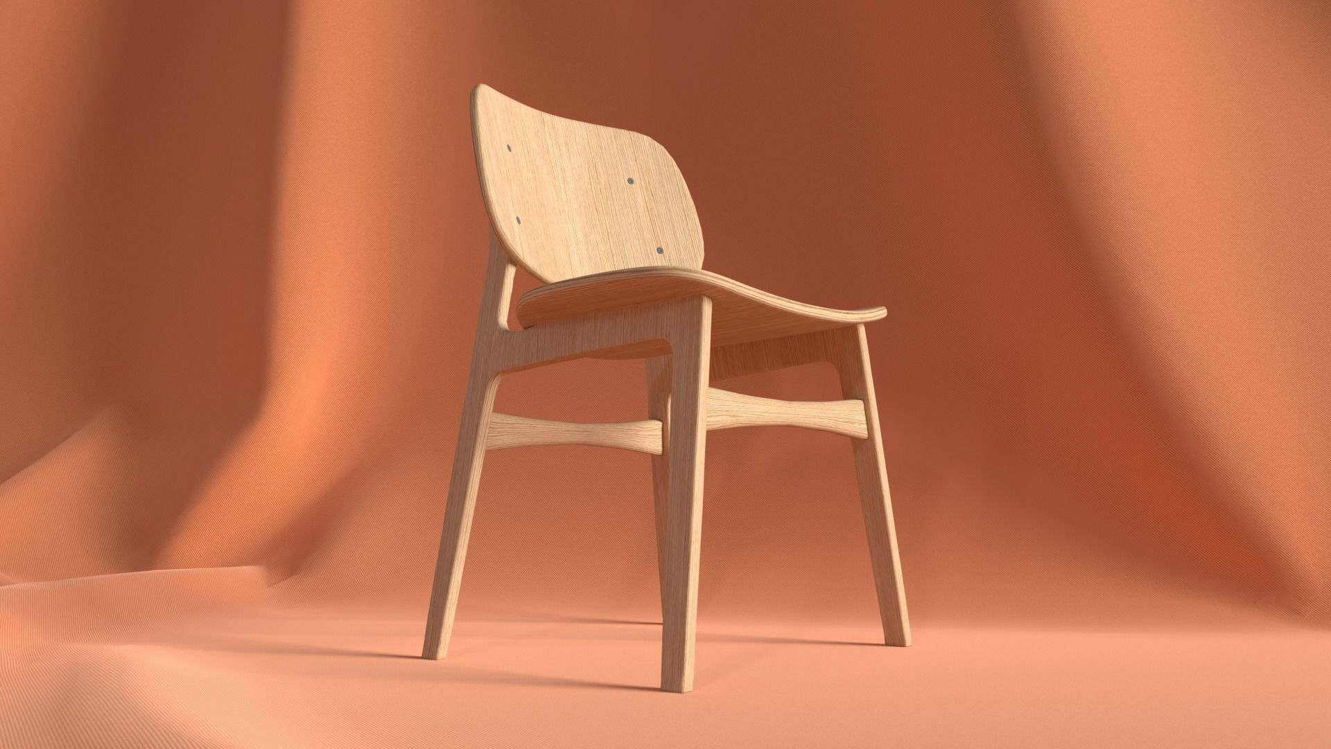 Realistic Chair 3D Model with 4K Texture and UV Unwrapping 3D model_1