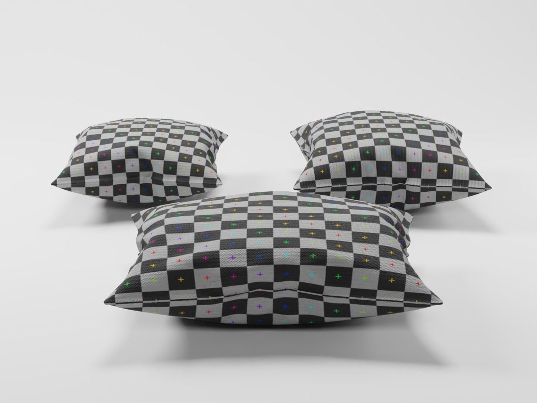 Pillows Set 01 Low-poly 3D model_9