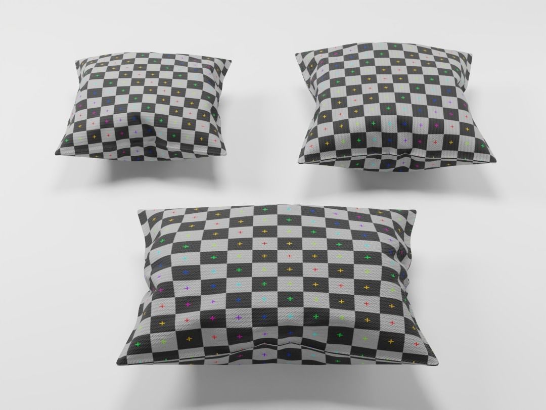 Pillows Set 01 Low-poly 3D model_5
